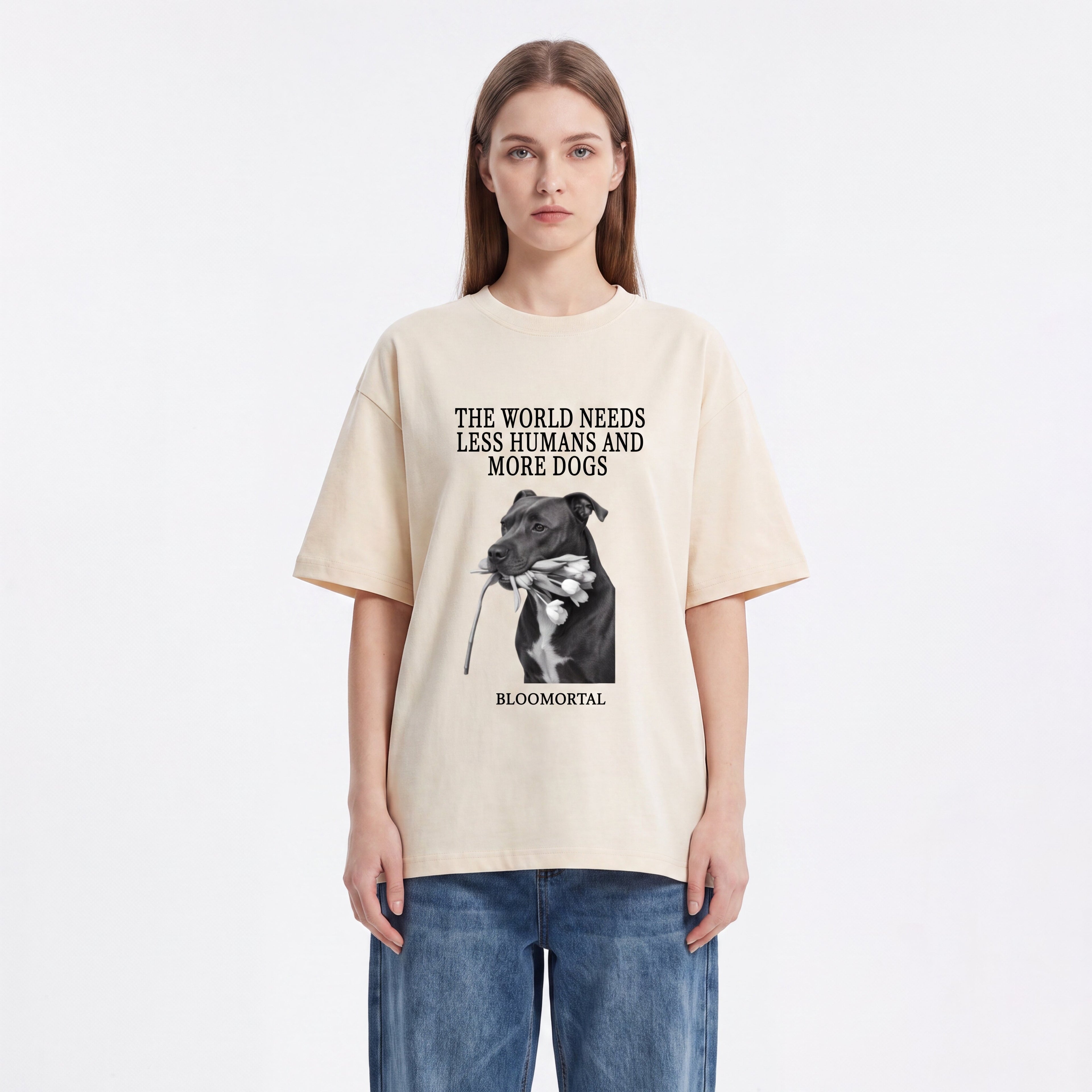 The World Needs More Dogs Unisex Oversized T-Shirt