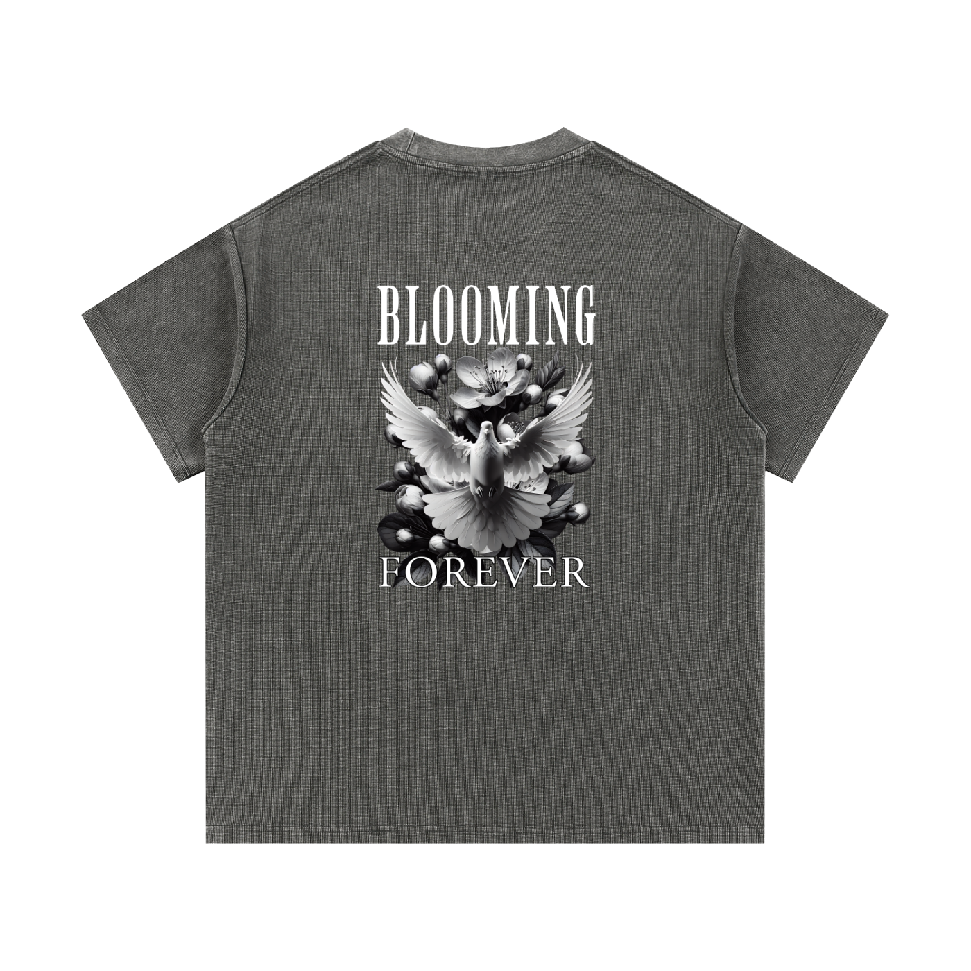 Blooming Forever Mineral Wash Waffle Knit Unisex T-Shirt