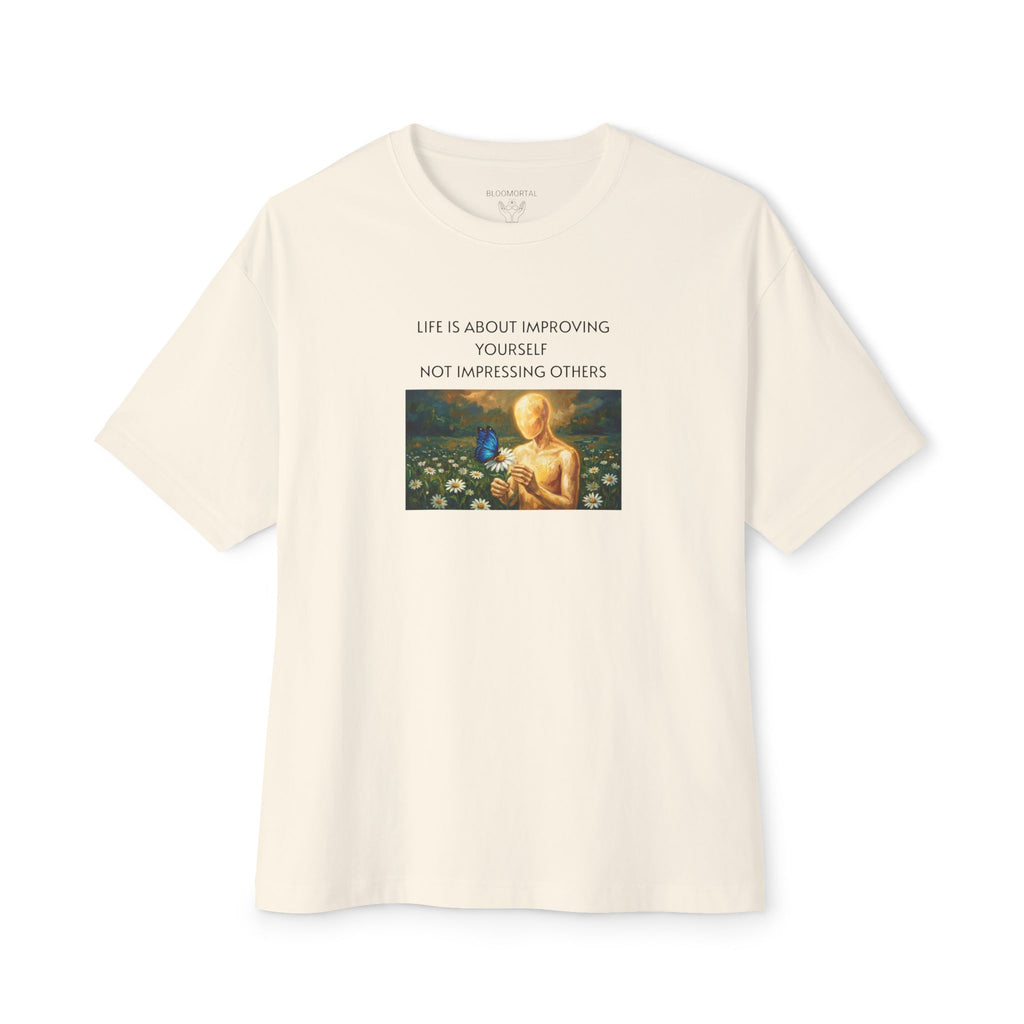 Life Is About Improving Yourself Unisex Oversized T-Shirt