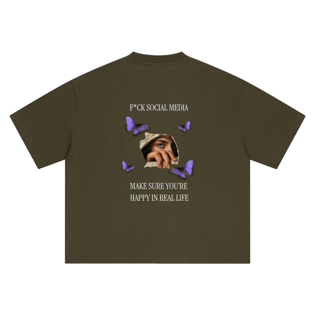 F*ck Social Media Boxy Unisex Oversized T-Shirt