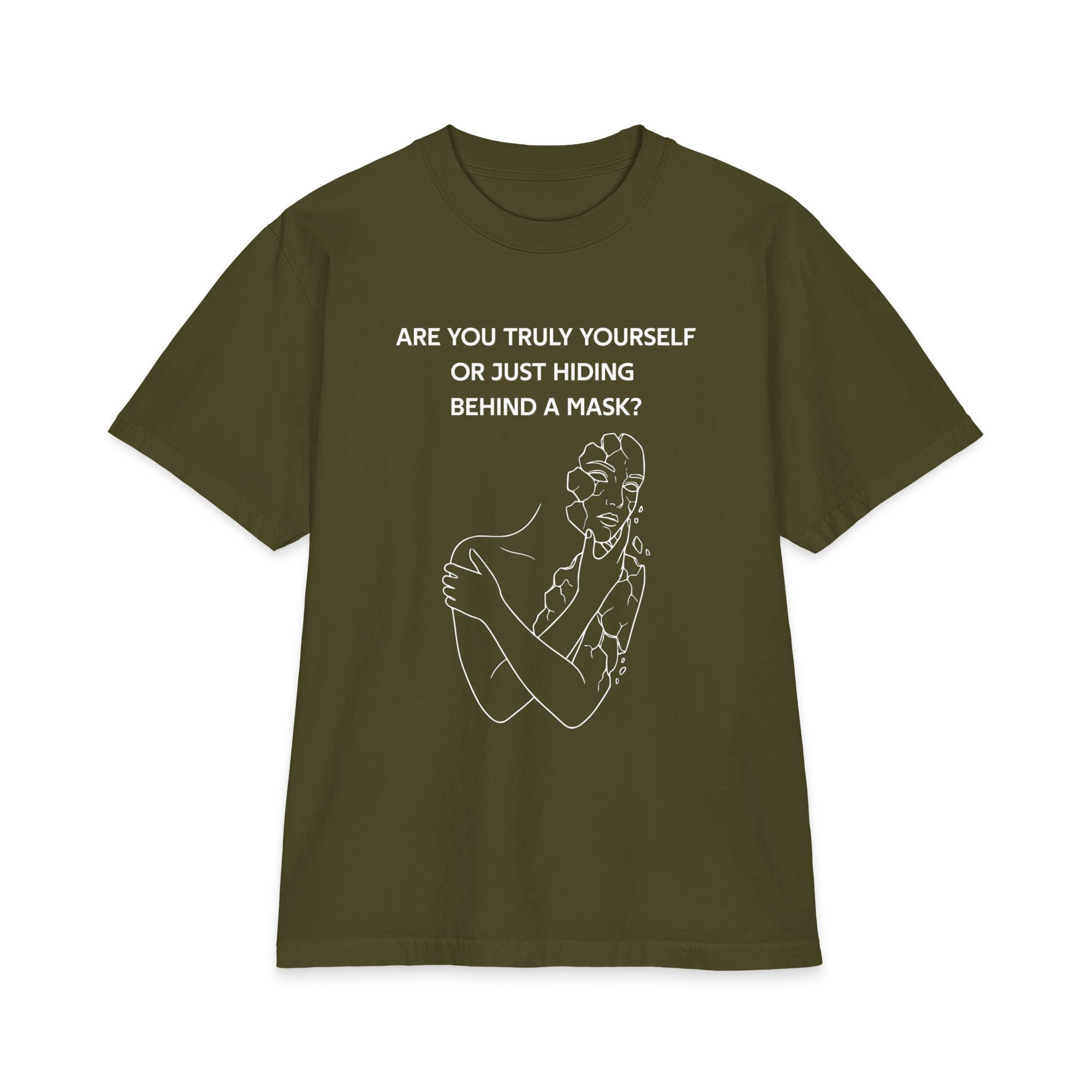Are you truly yourself or just hiding behind a mask? Unisex Oversized T-Shirt