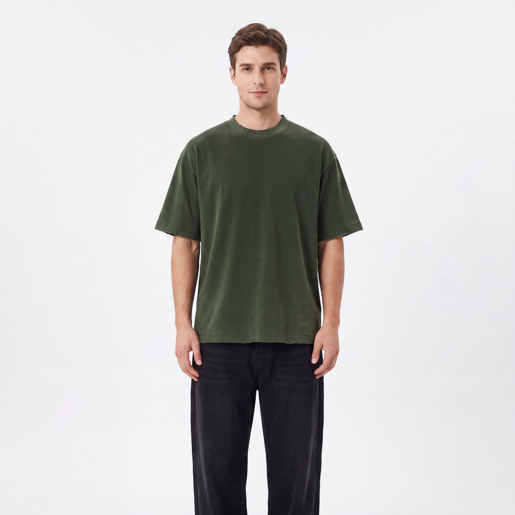 The Best Case Scenario Heavyweight Vintage Washed Frayed T-Shirt
