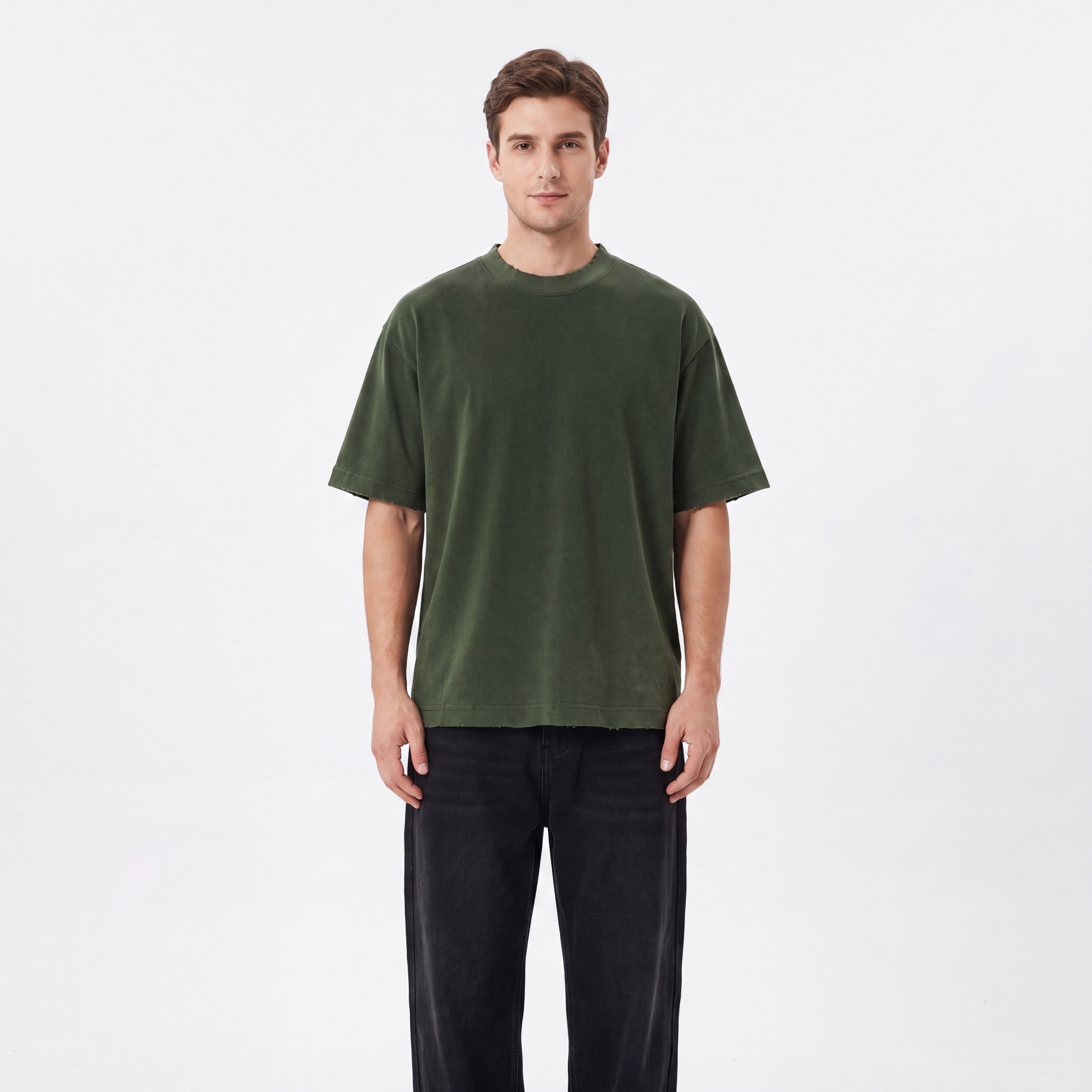 The Best Case Scenario Heavyweight Vintage Washed Frayed T-Shirt