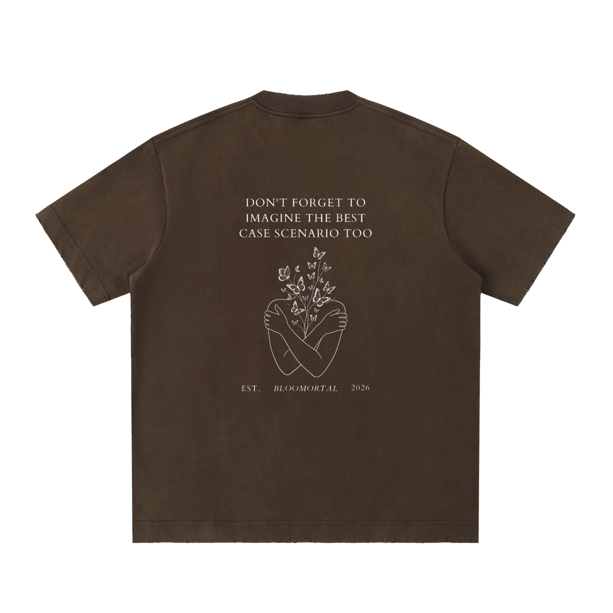 The Best Case Scenario Heavyweight Vintage Washed Frayed T-Shirt