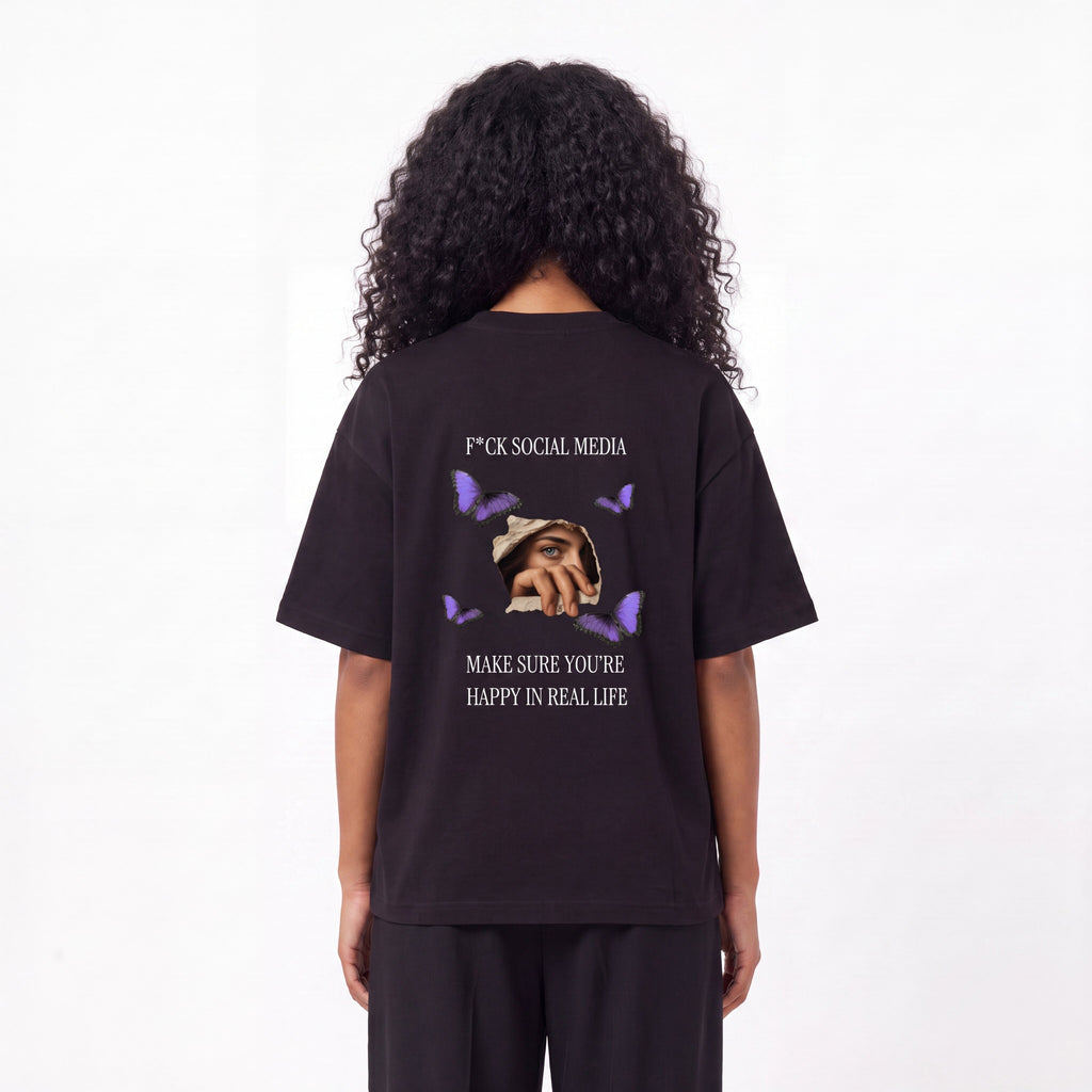 F*ck Social Media Boxy Unisex Oversized T-Shirt