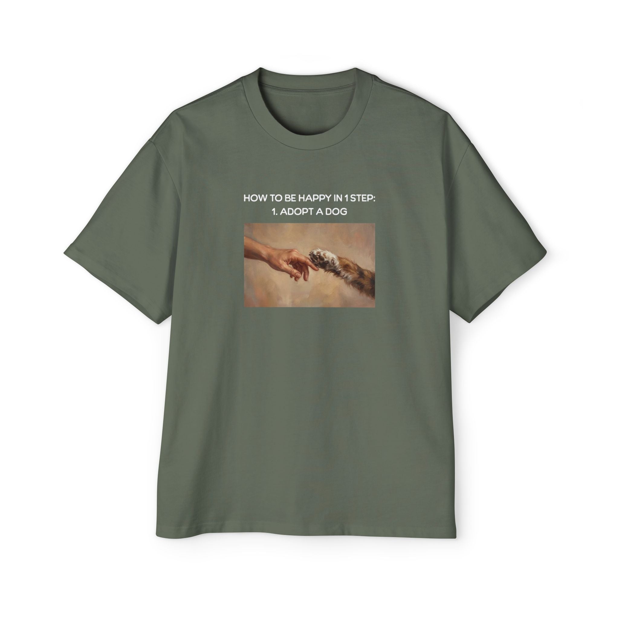 How to Be Happy In 1 Step Unisex Oversized T-Shirt