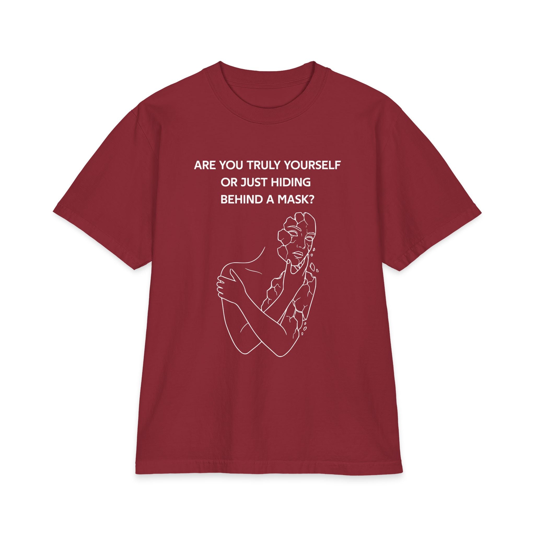 Are you truly yourself or just hiding behind a mask? Unisex Oversized T-Shirt
