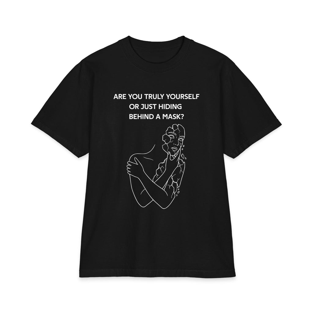 Are you truly yourself or just hiding behind a mask? Unisex Oversized T-Shirt