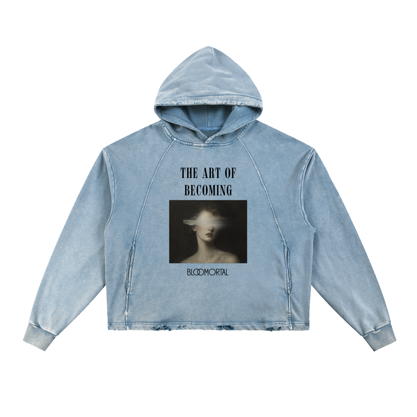 The Art Of Becoming Vintage Washed Frayed-Hem Unisex Hoodie