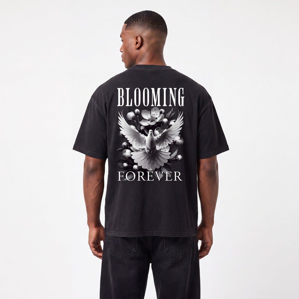 Blooming Forever Mineral Wash Waffle Knit Unisex T-Shirt