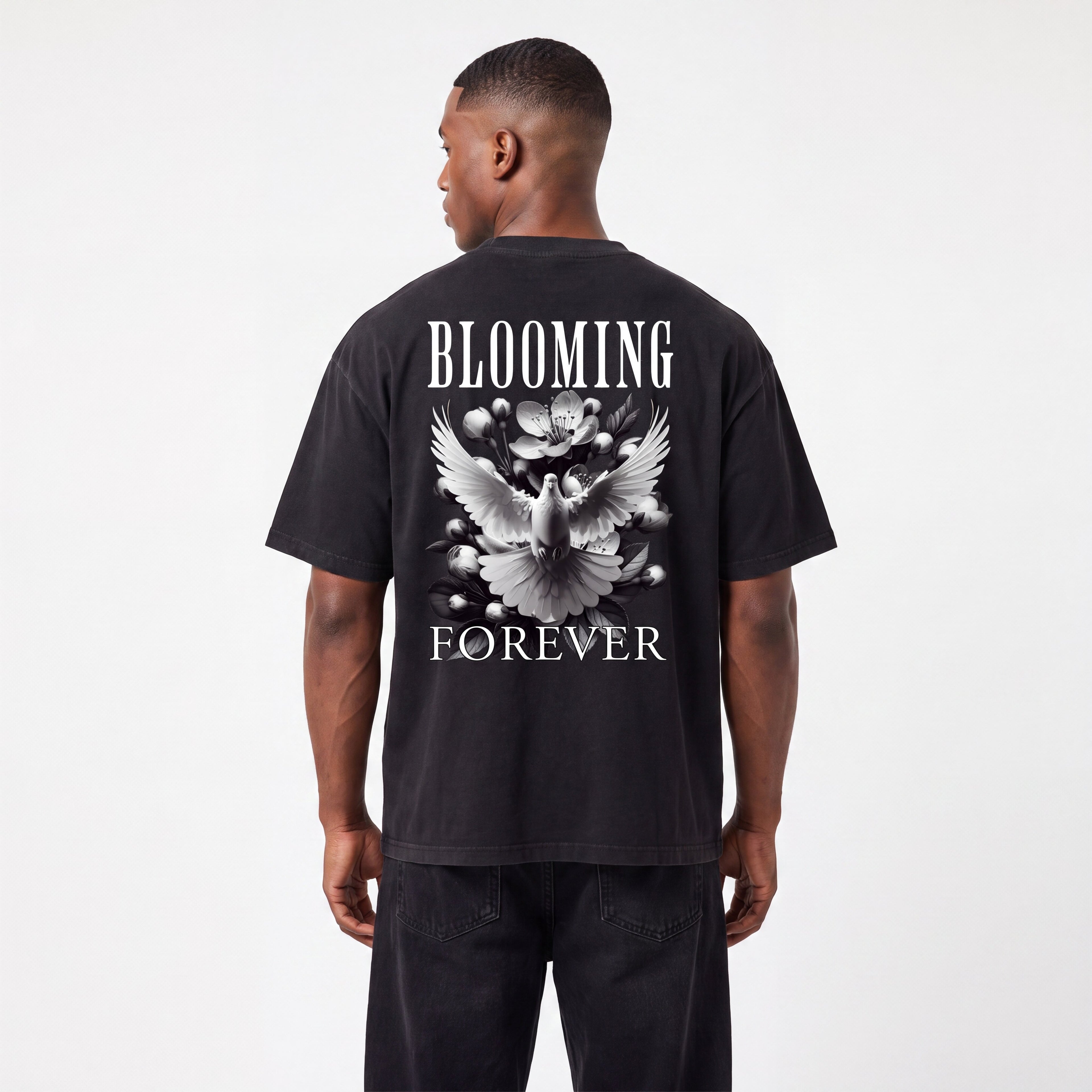 Blooming Forever Mineral Wash Waffle Knit Unisex T-Shirt