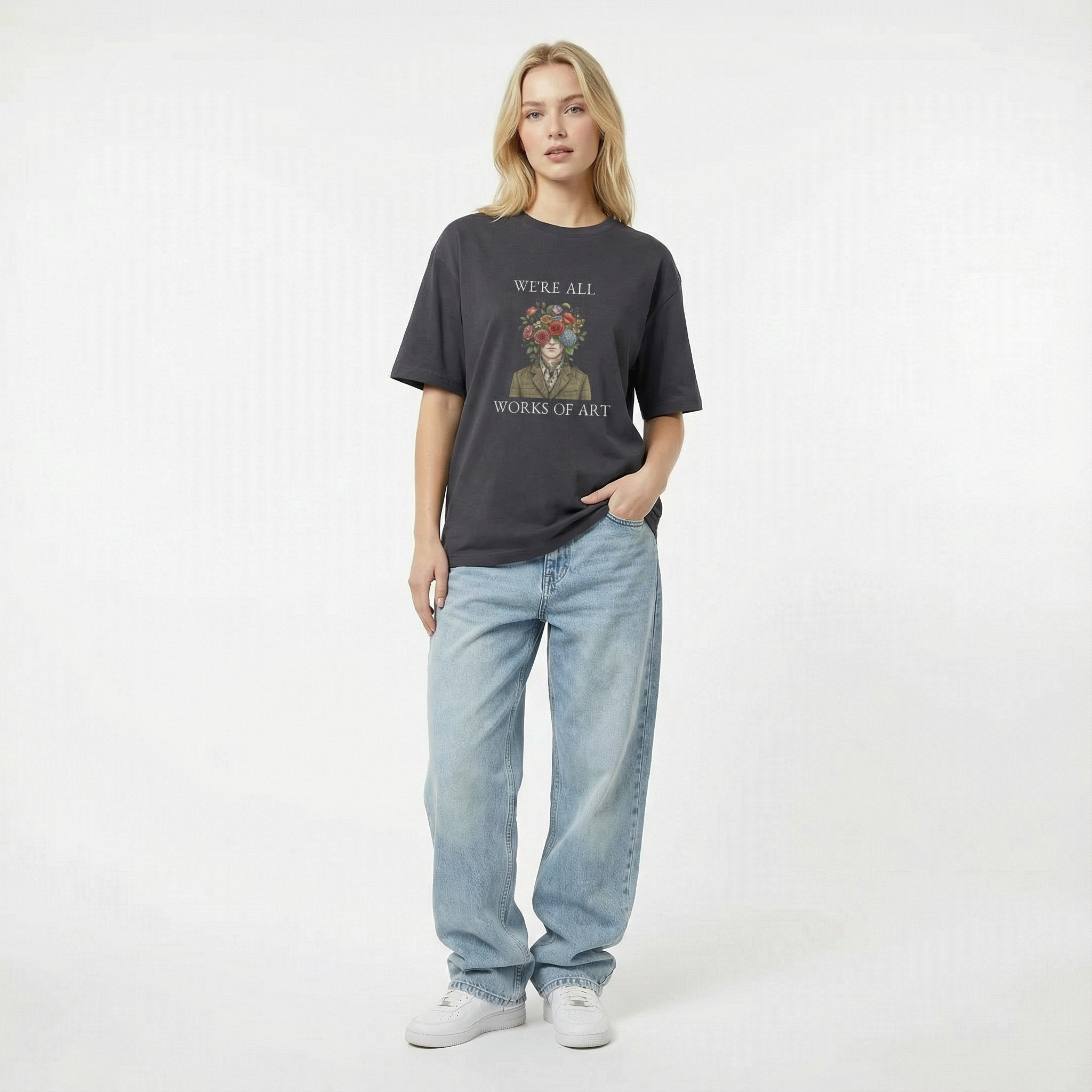 We're All Works of Art Unisex Oversized T-Shirt