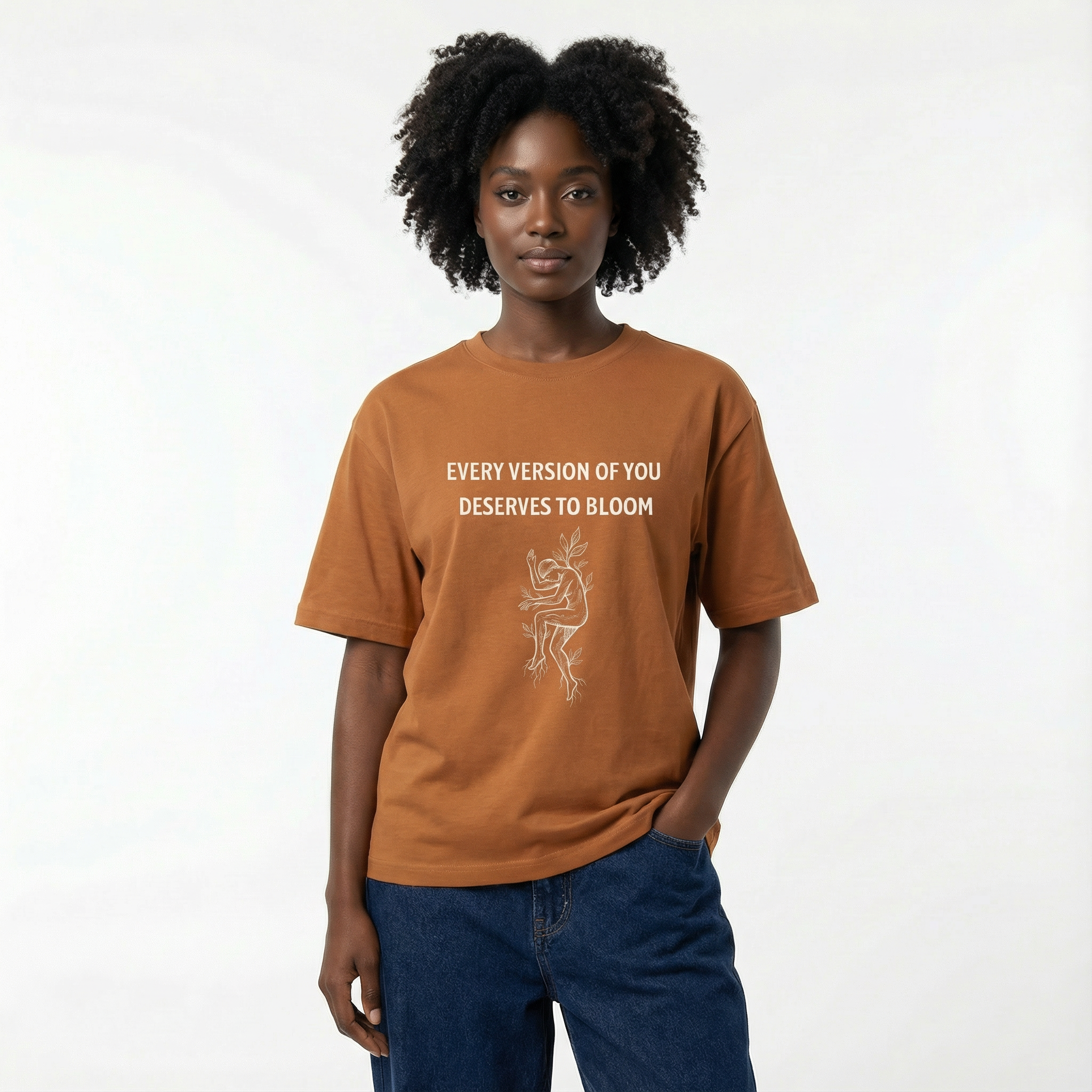 Every Version of You Deserves to Bloom Unisex Oversized T-Shirt