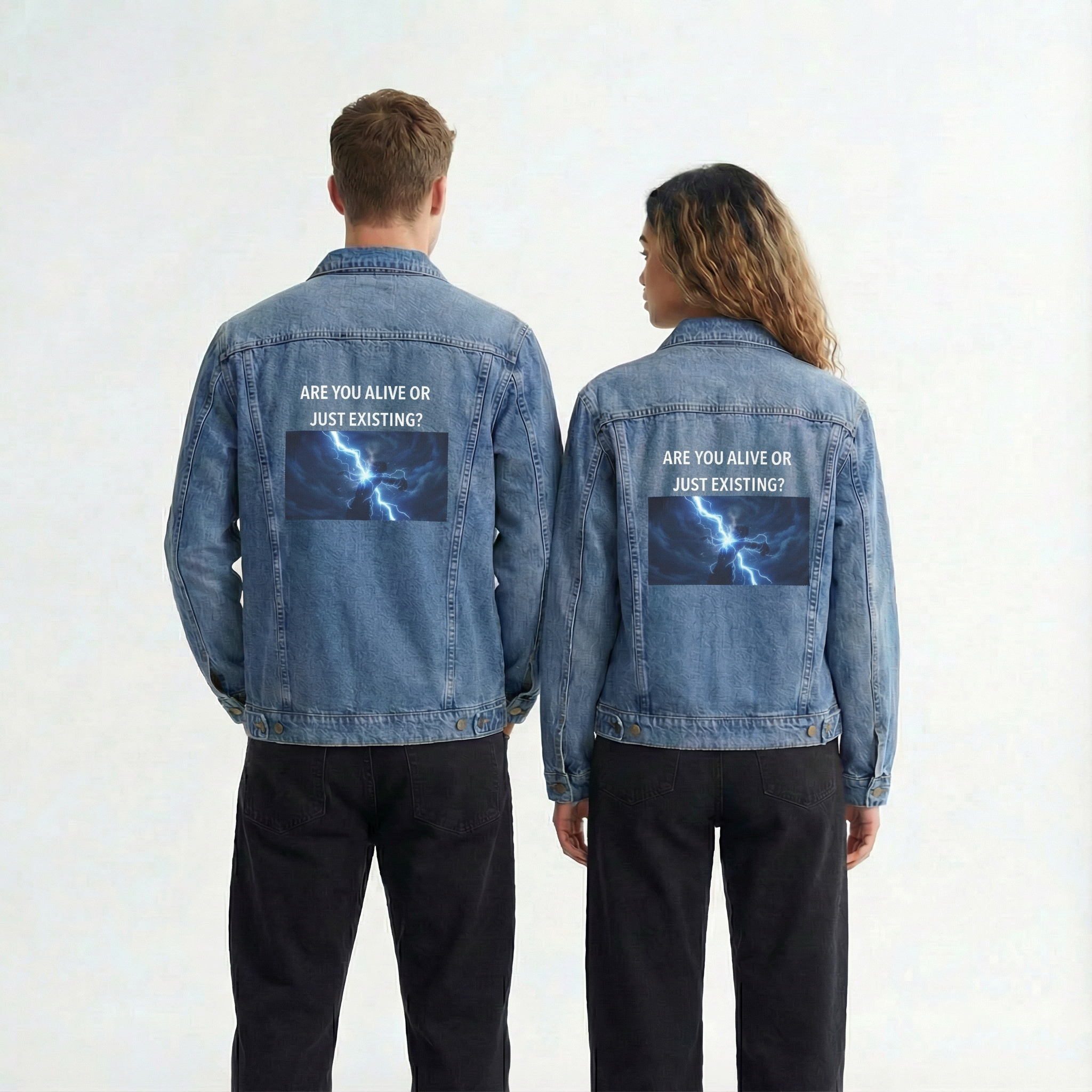Unisex Denim Jacket - Are You Alive or Just Existing?