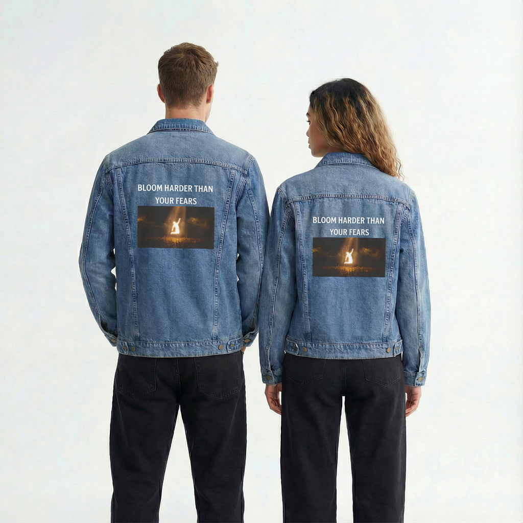 Bloom Harder Than Your Fears Unisex Denim Jacket