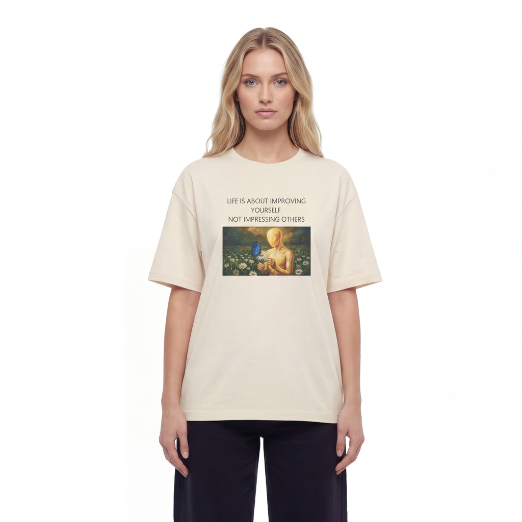Life Is About Improving Yourself Unisex Oversized T-Shirt