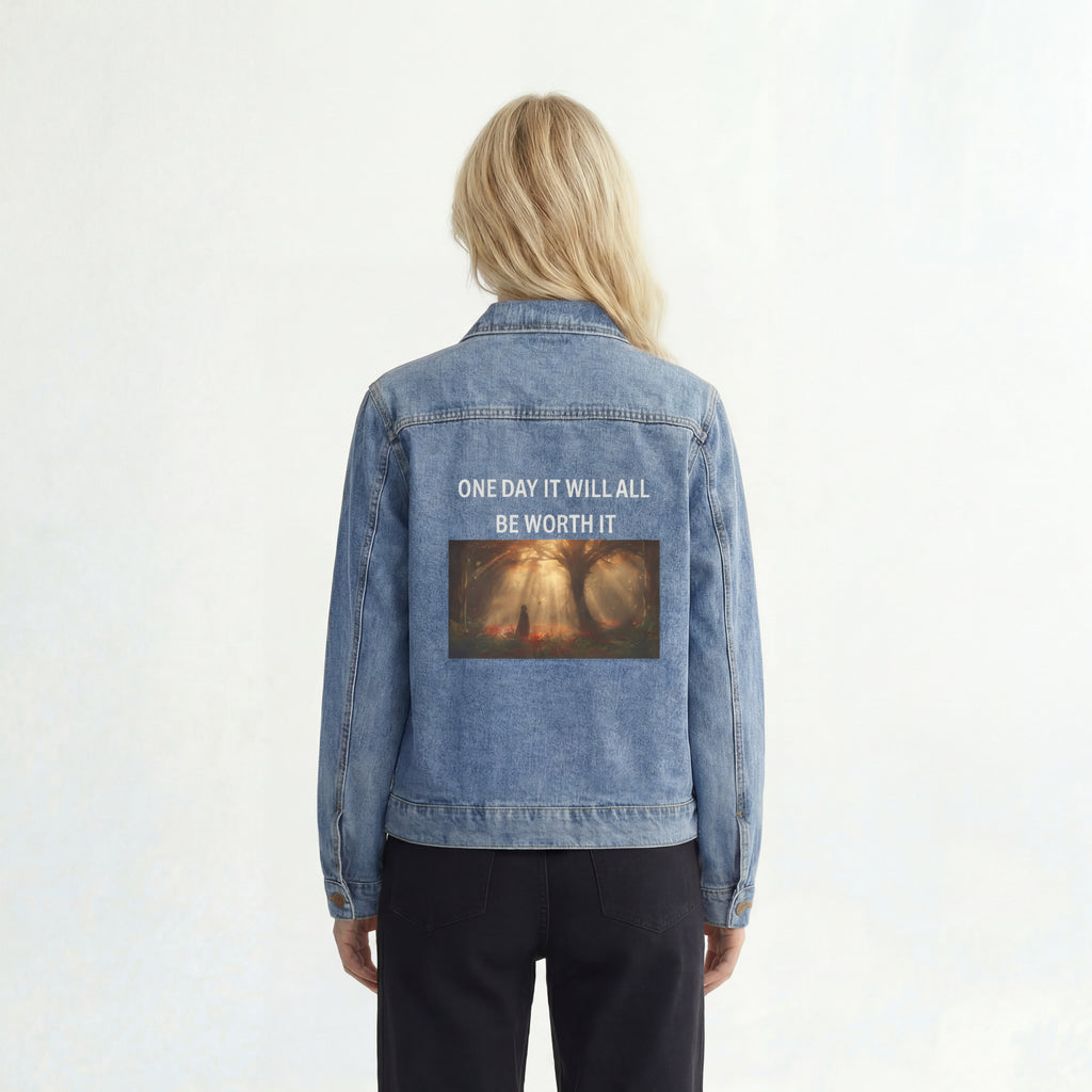 One Day It Will All Be Worth It Unisex Denim Jacket