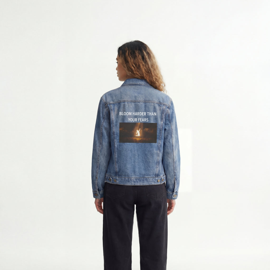 Bloom Harder Than Your Fears Unisex Denim Jacket