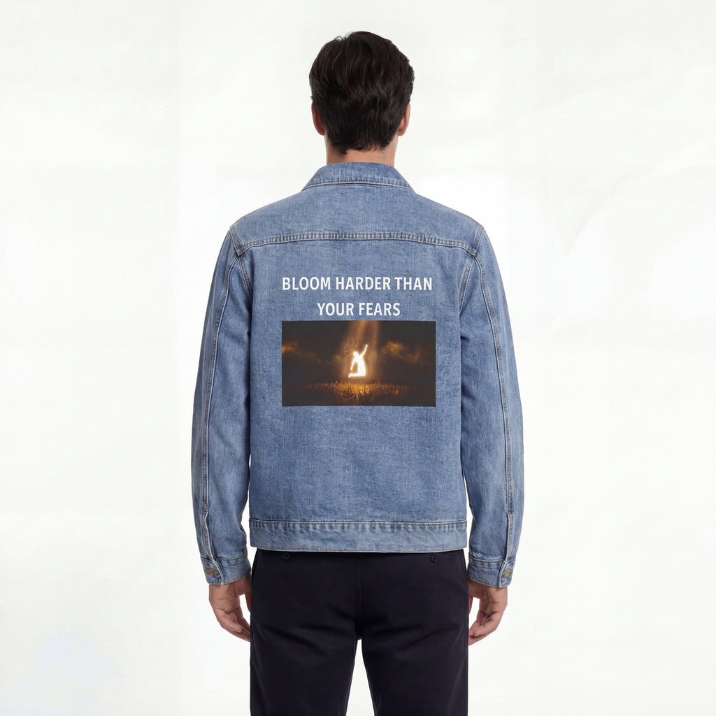 Bloom Harder Than Your Fears Unisex Denim Jacket