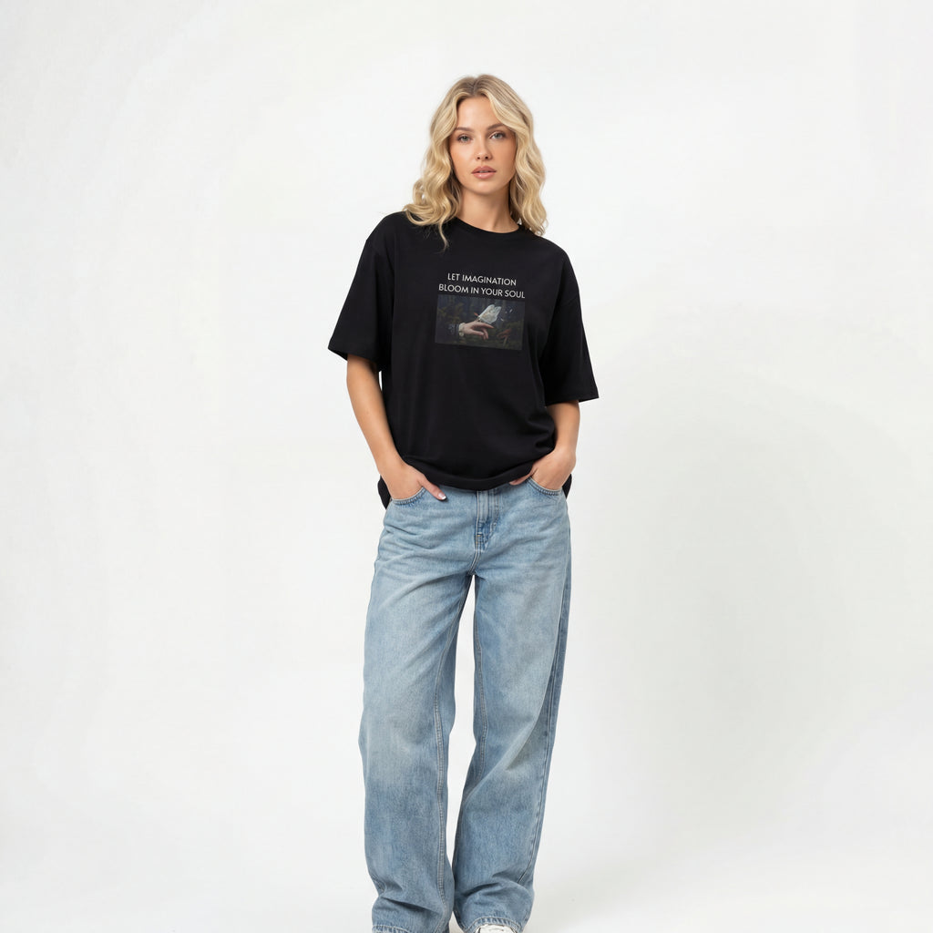 Let imagination bloom in your soul Unisex Oversized T-Shirt