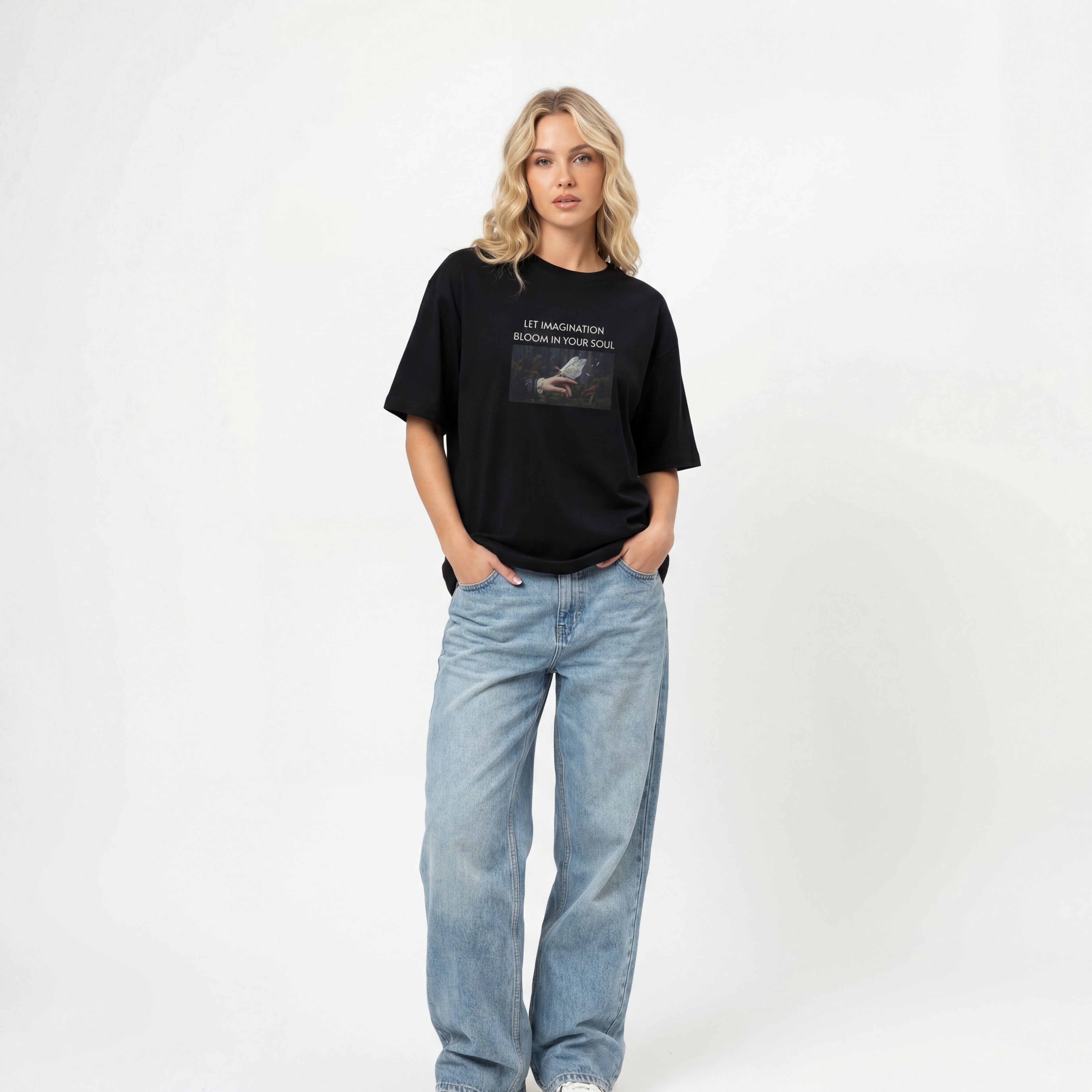 Let imagination bloom in your soul Unisex Oversized T-Shirt