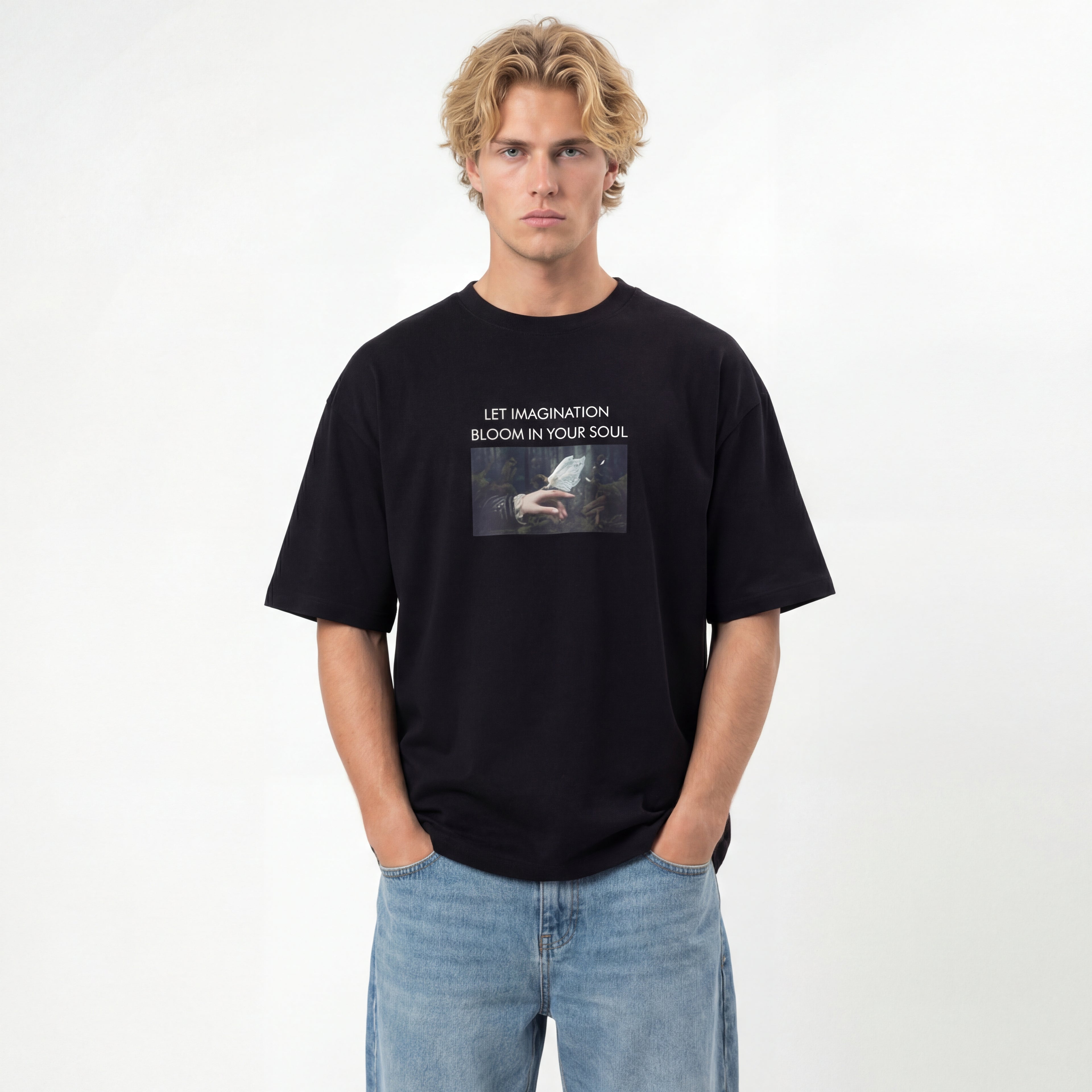 Let imagination bloom in your soul Unisex Oversized T-Shirt
