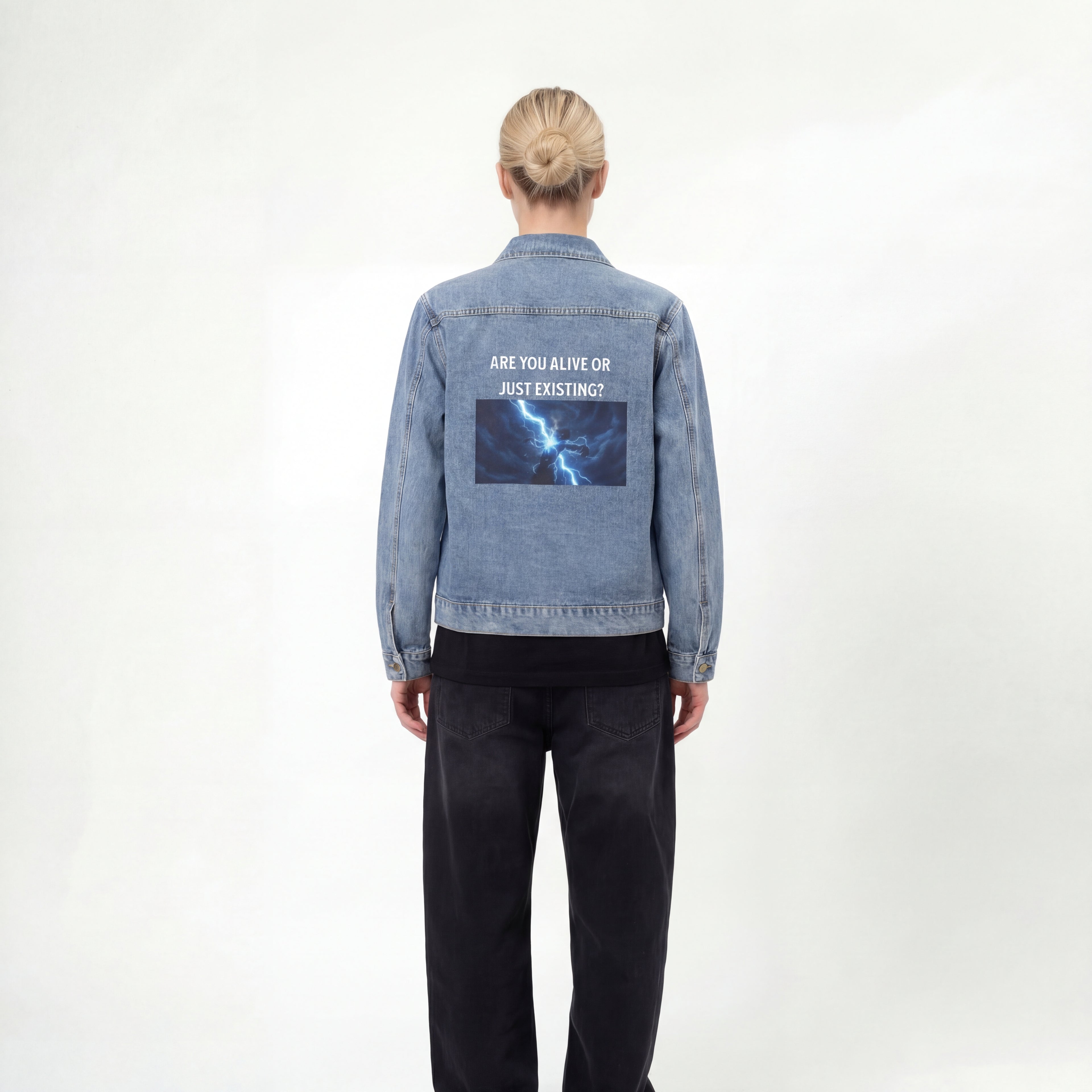 Are You Alive or Just Existing? Unisex Denim Jacket