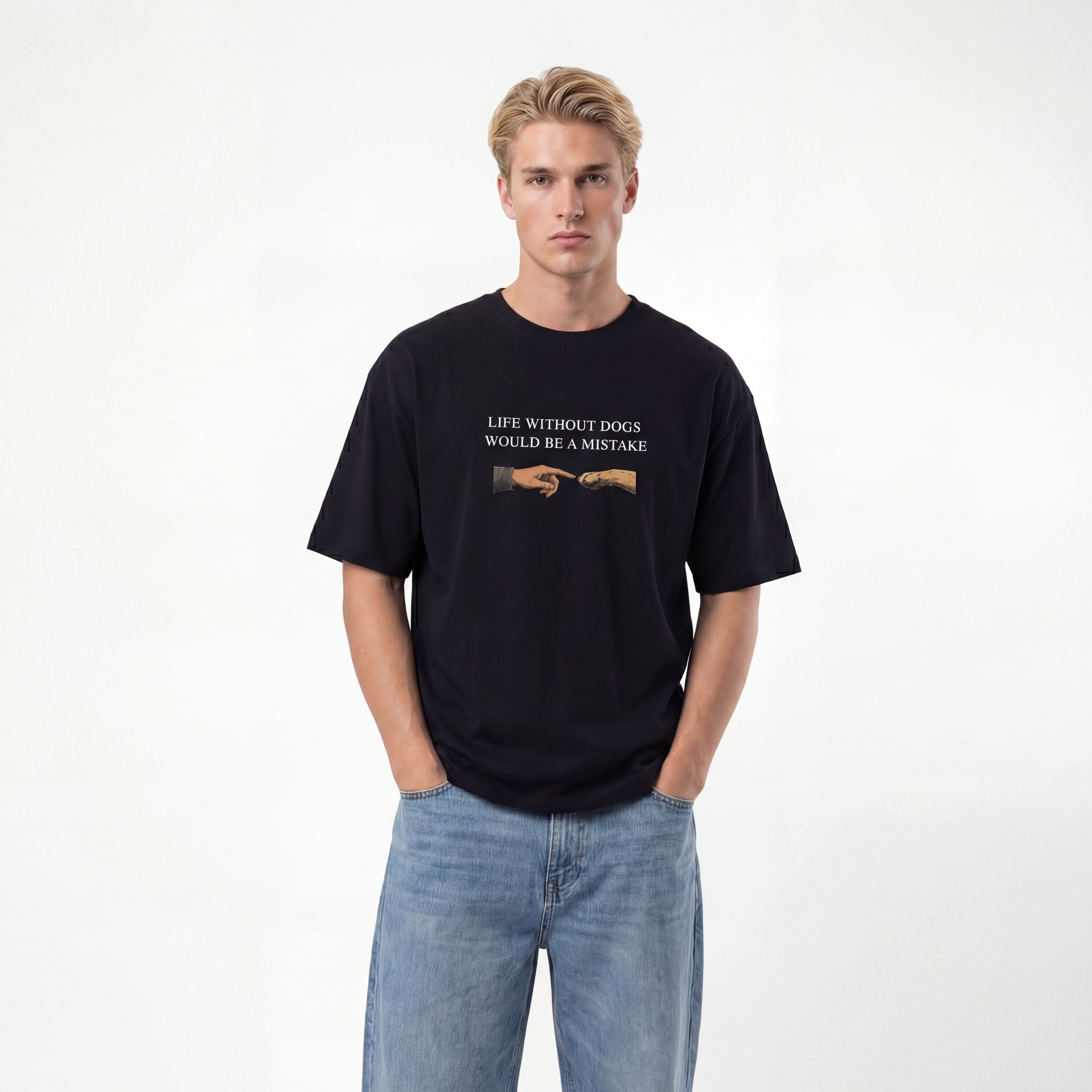 Life Without Dogs Would Be a Mistake Unisex Oversized T-Shirt