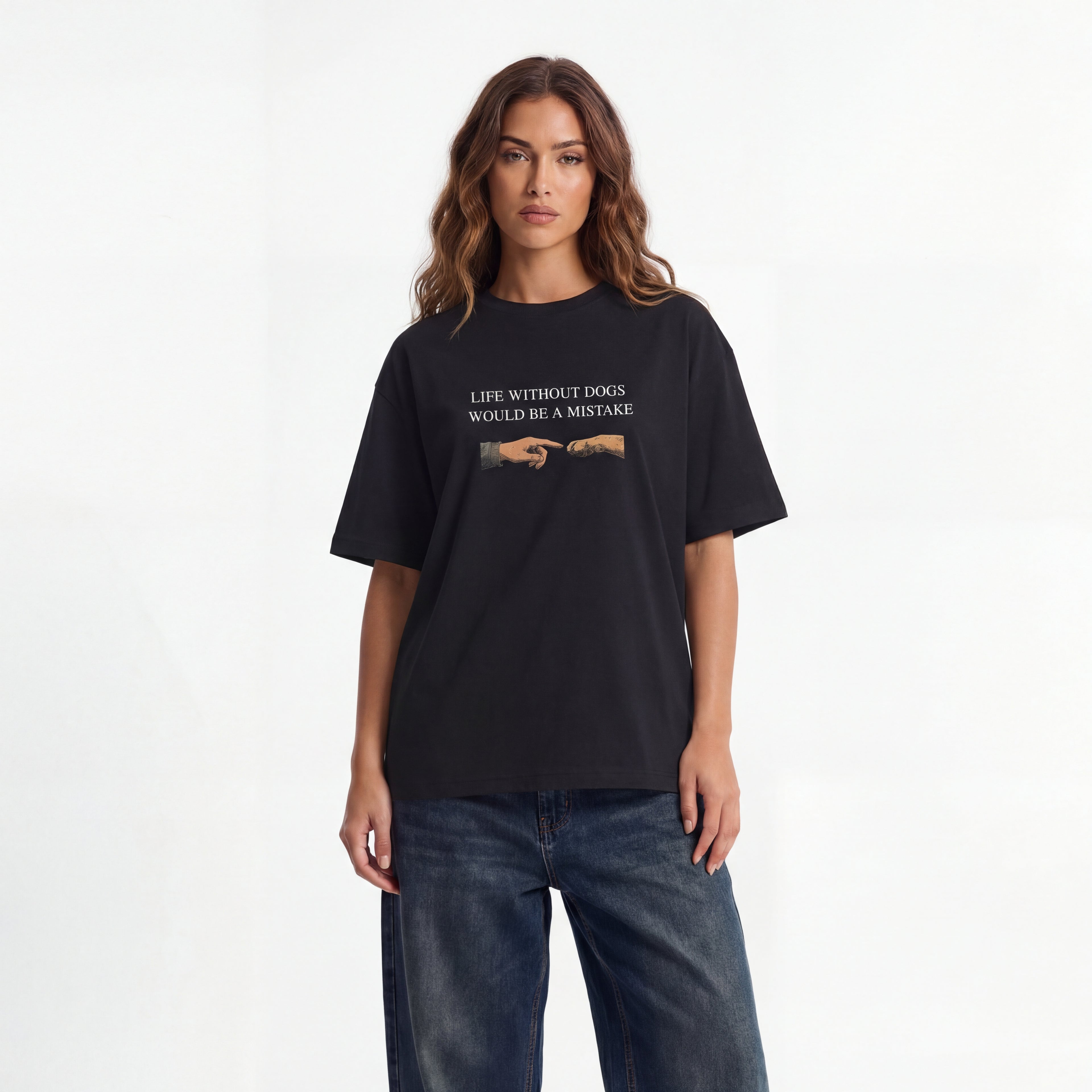 Life Without Dogs Would Be a Mistake Unisex Oversized T-Shirt
