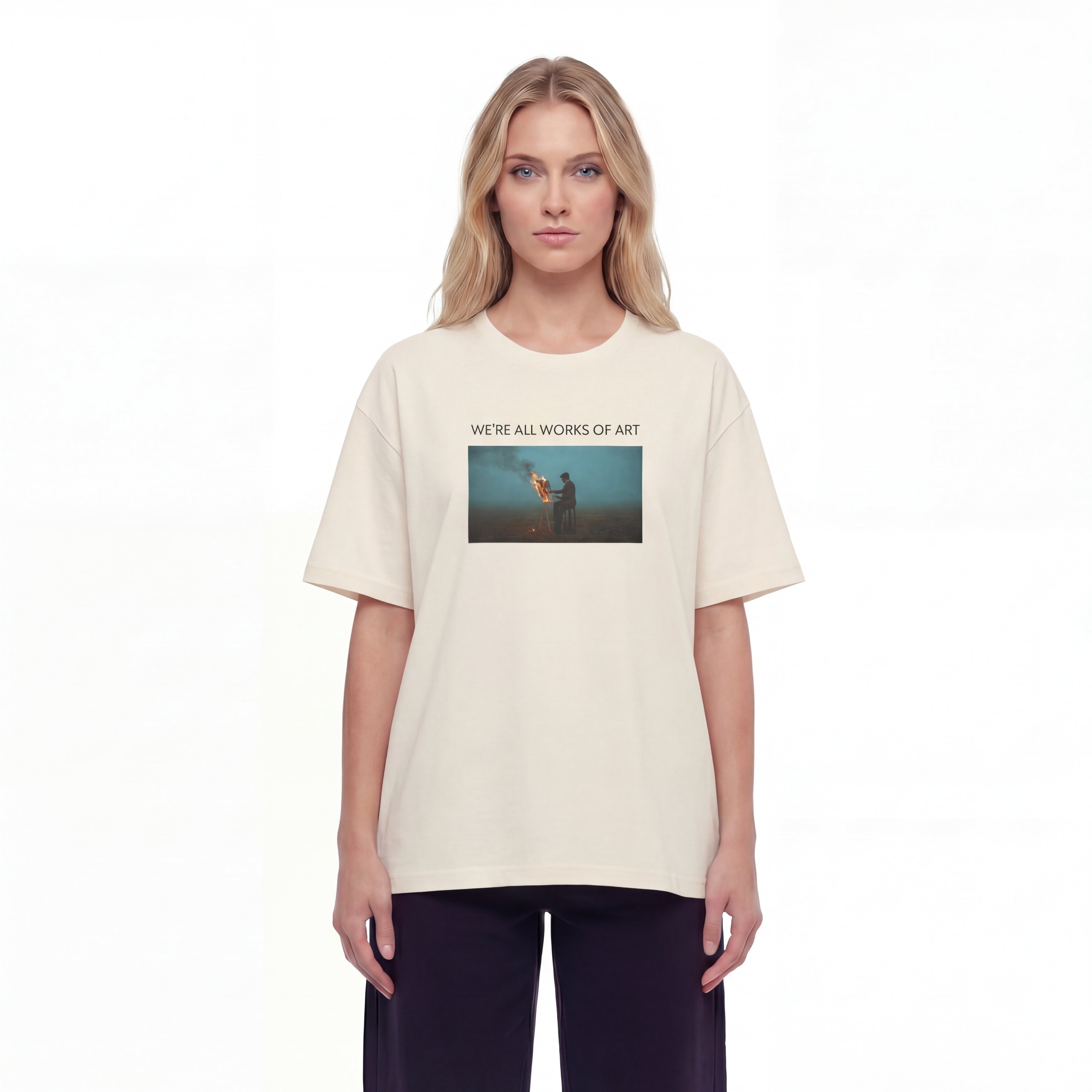 We're All Works of Art Unisex Oversized T-Shirt