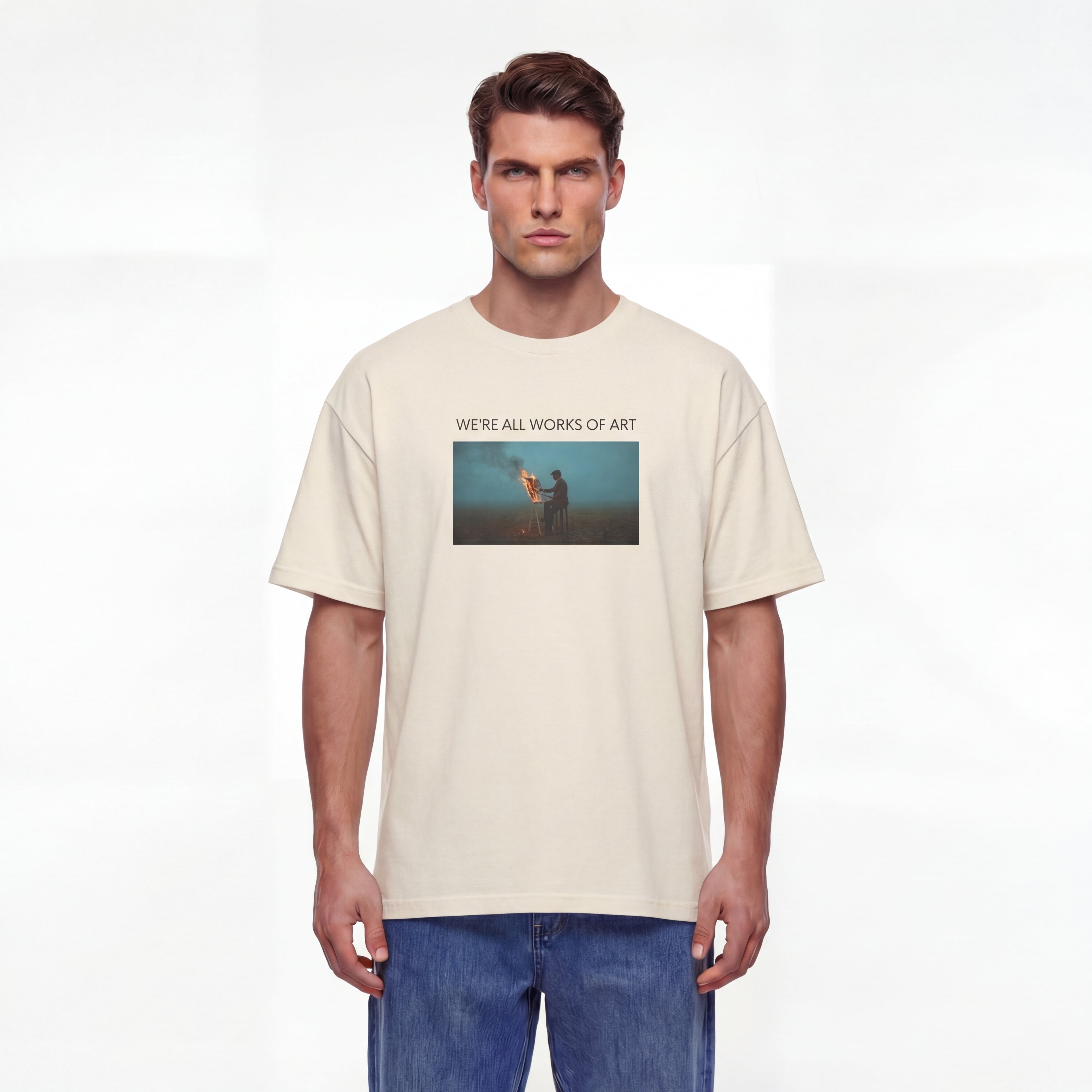 We're All Works of Art Unisex Oversized T-Shirt