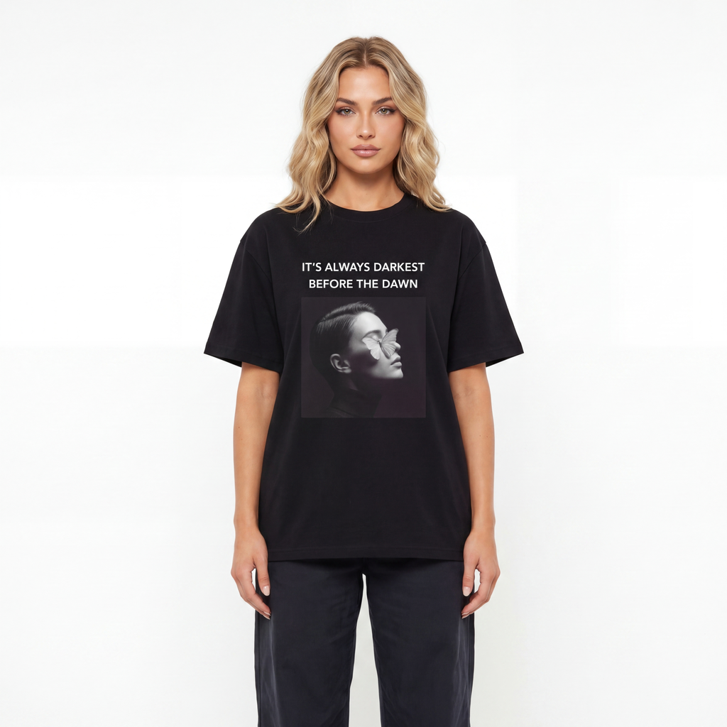 It's Always Darkest Before The Dawn Unisex Oversized T-Shirt