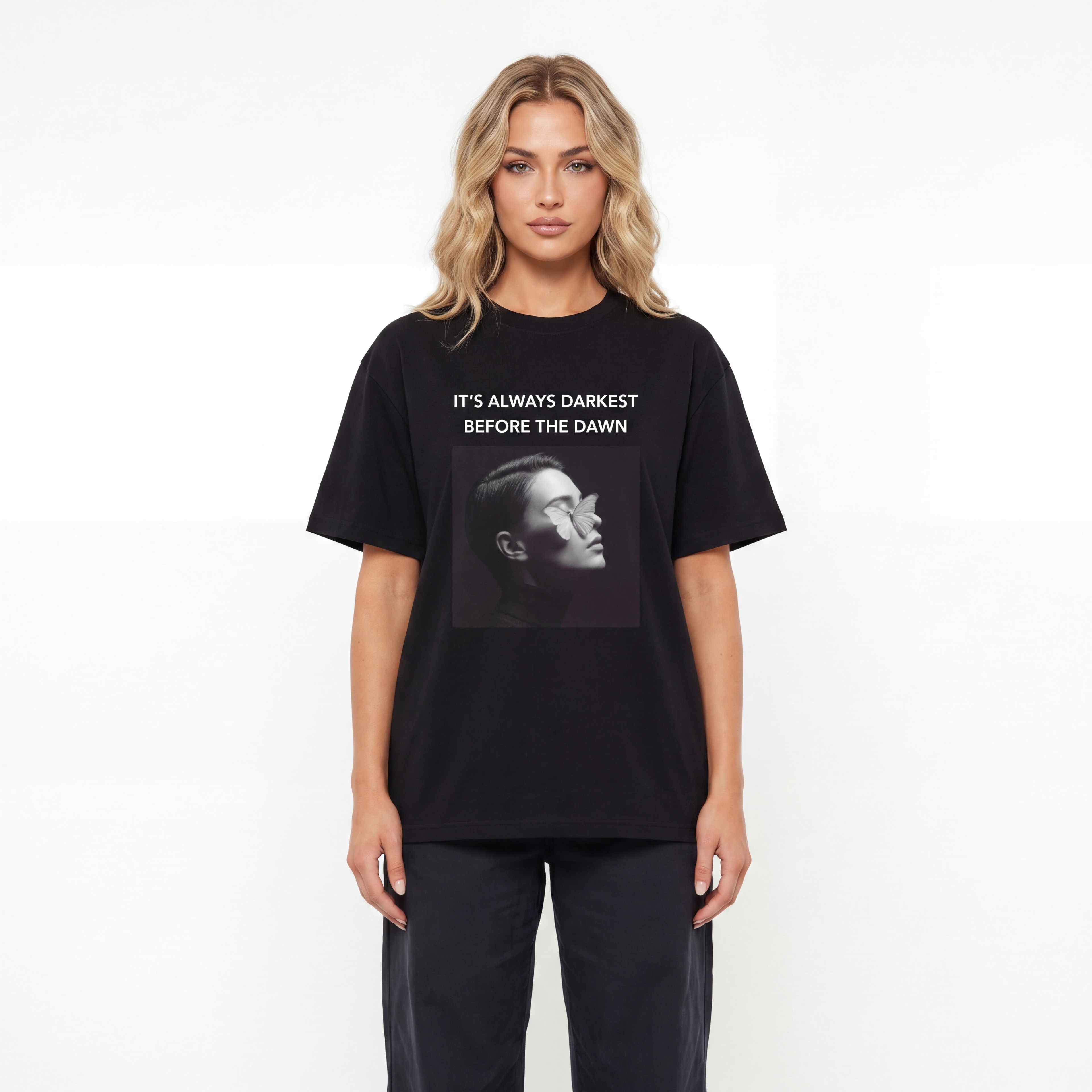 It's Always Darkest Before The Dawn Unisex Oversized T-Shirt
