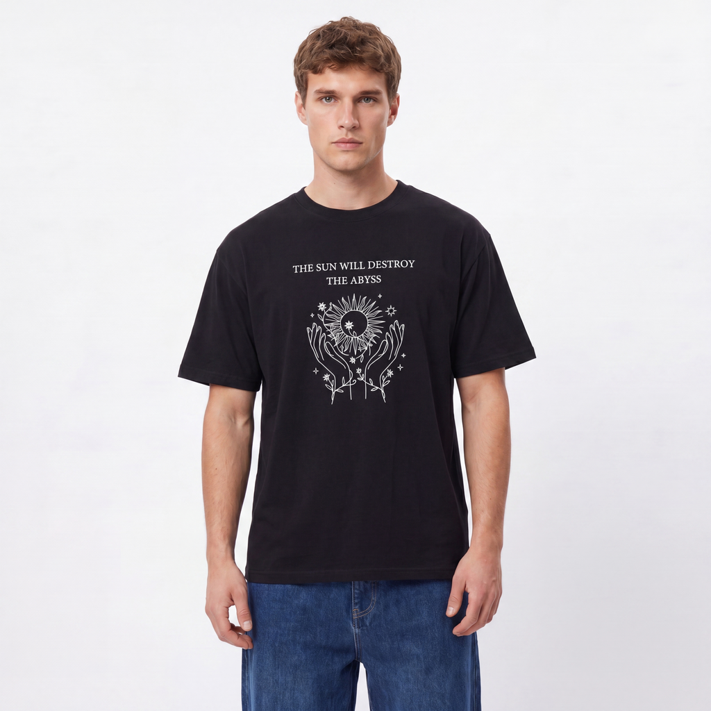 The sun will destroy the abyss Unisex Oversized T-Shirt