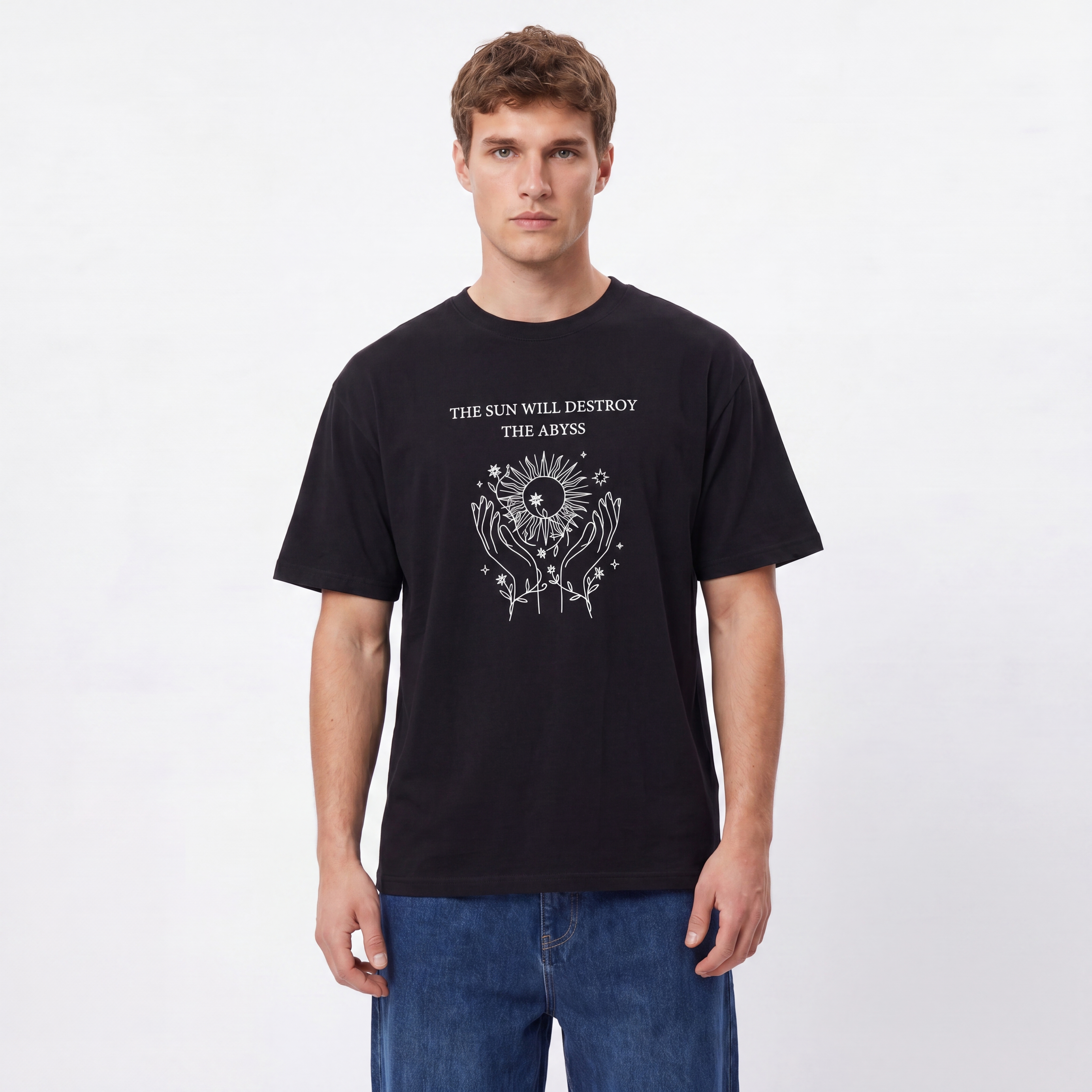 The sun will destroy the abyss Unisex Oversized T-Shirt