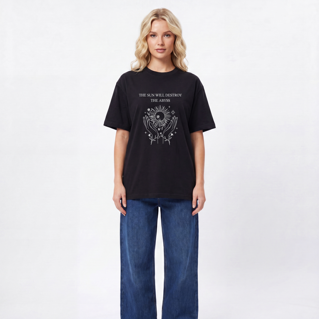 The sun will destroy the abyss Unisex Oversized T-Shirt