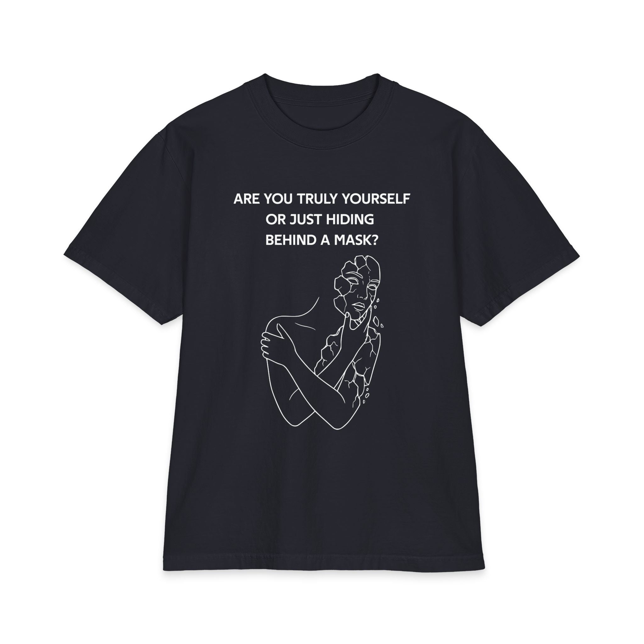 Are you truly yourself or just hiding behind a mask? Unisex Oversized T-Shirt