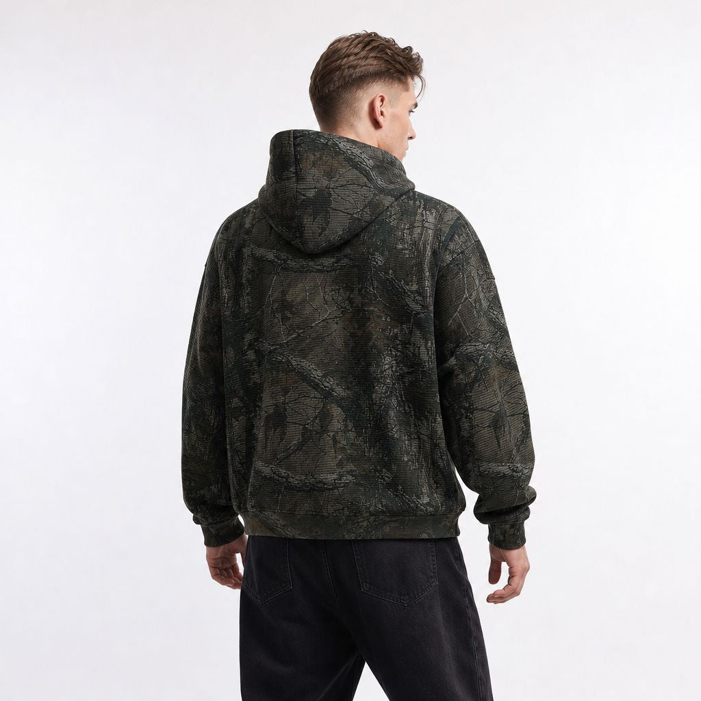 Waffle Tree Camo Boxy Hoodie