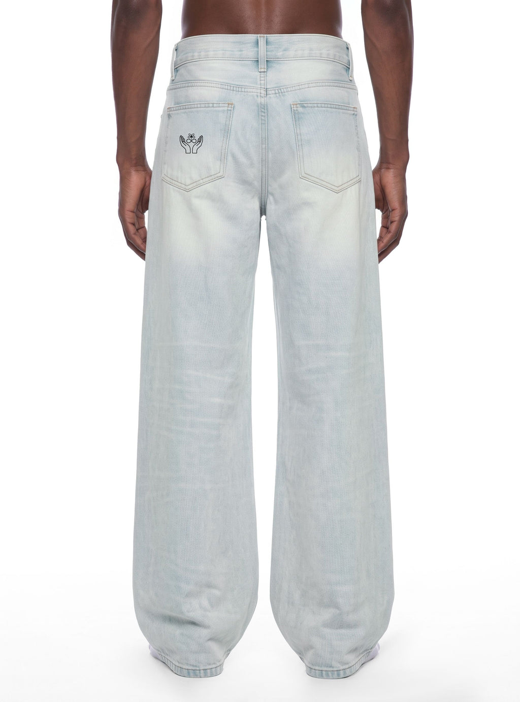 Men's Vintage Wash Wide Leg Denim Jeans