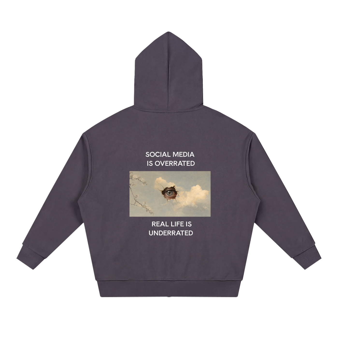Social Media Is Overrated Unisex Loose Full Zip Hoodie