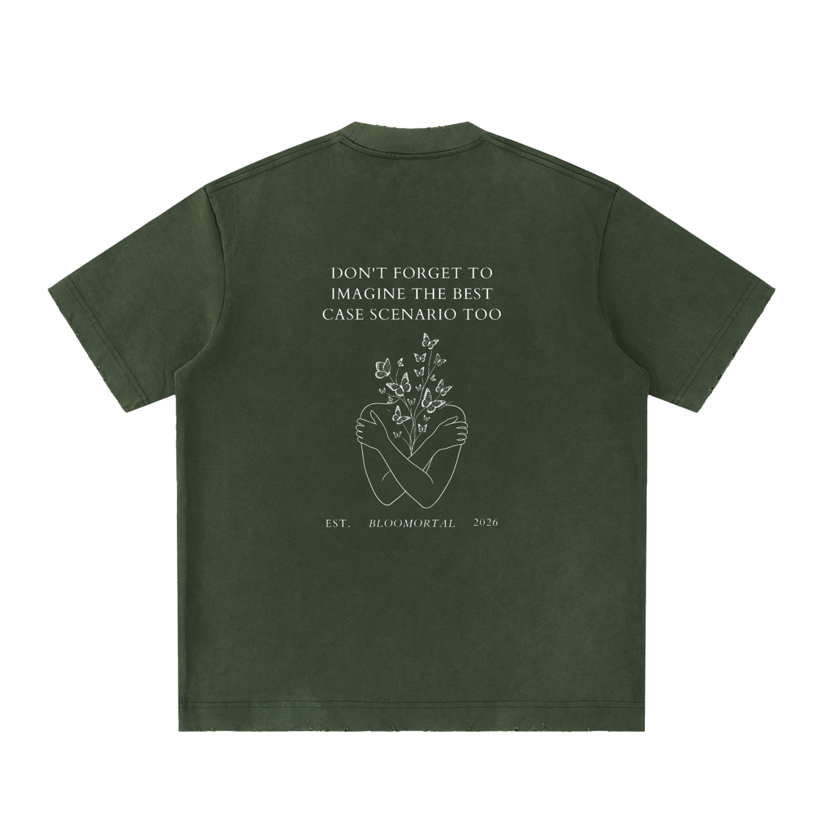 The Best Case Scenario Heavyweight Vintage Washed Frayed T-Shirt
