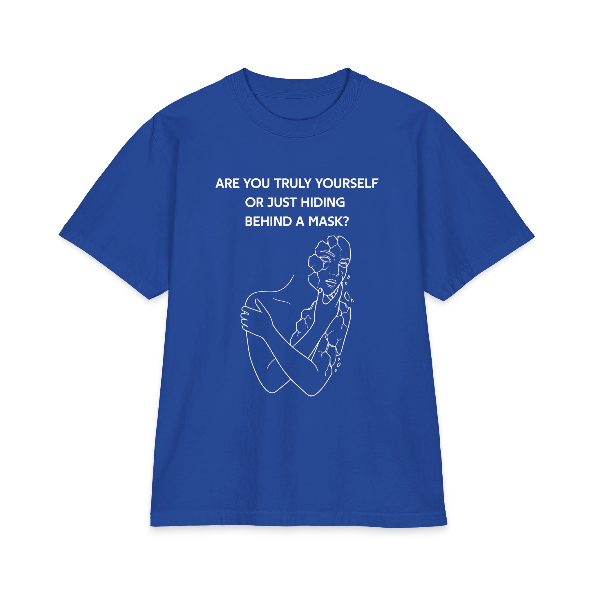 Are you truly yourself or just hiding behind a mask? Unisex Oversized T-Shirt