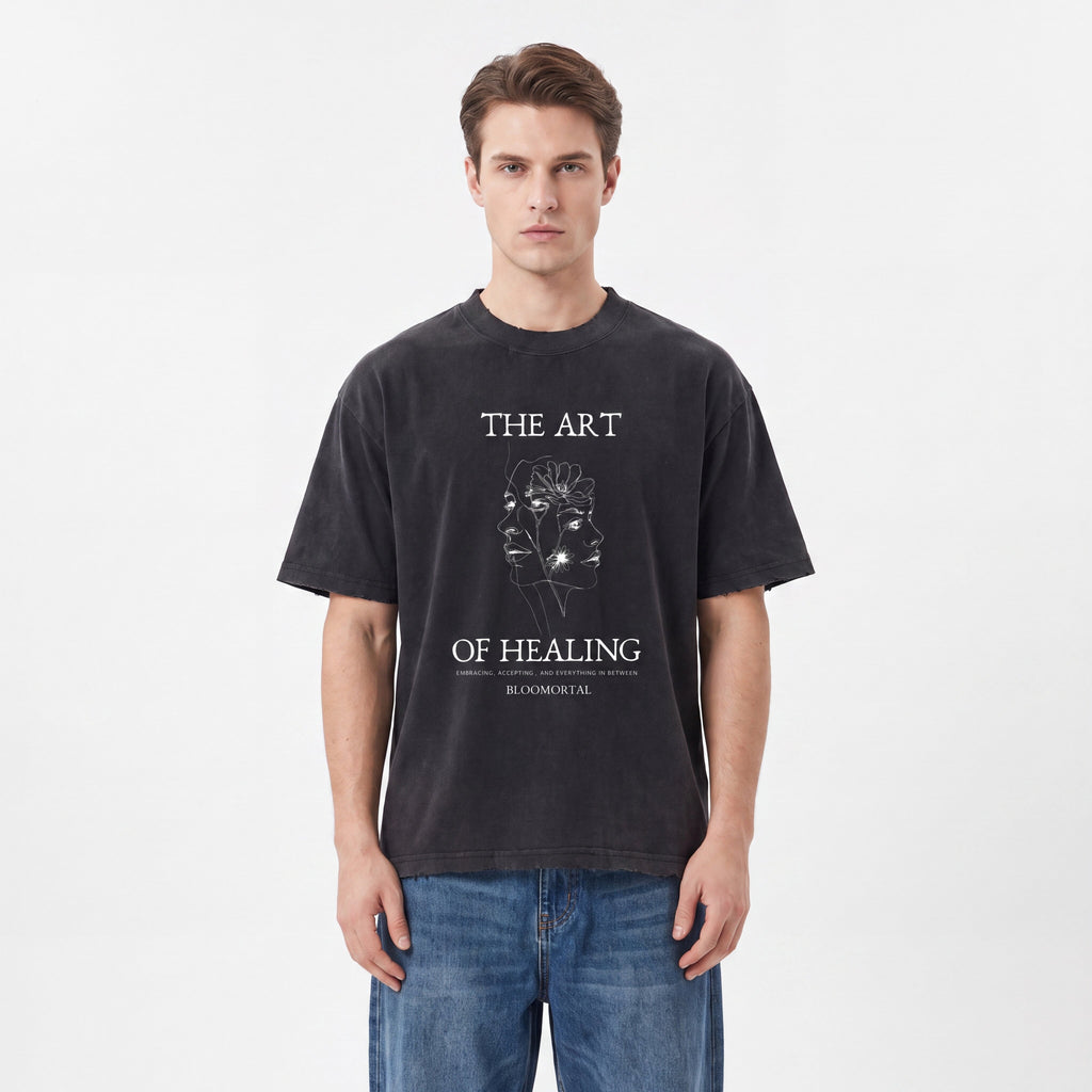 The Art Of Healing Vintage Washed Frayed T-Shirt
