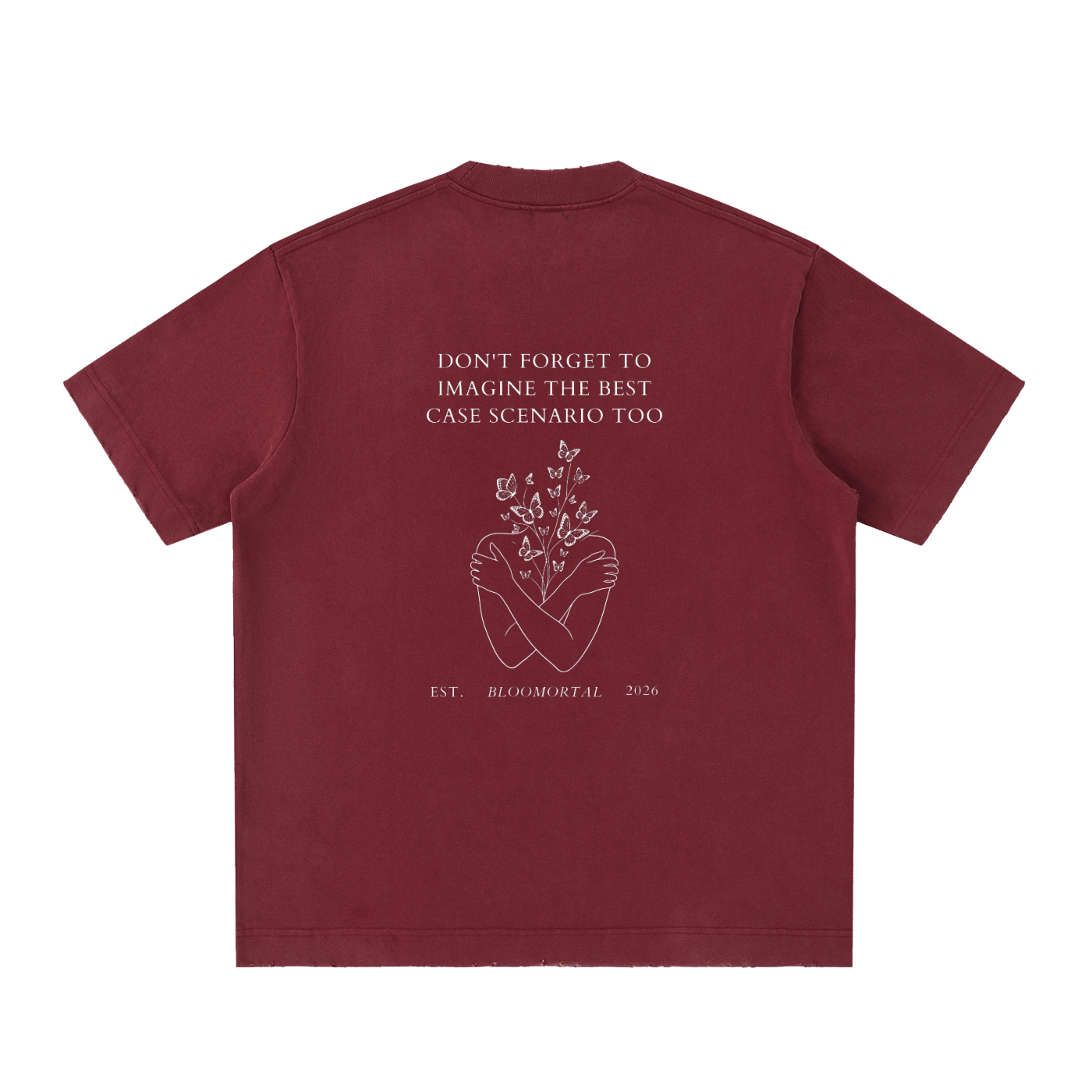 The Best Case Scenario Heavyweight Vintage Washed Frayed T-Shirt