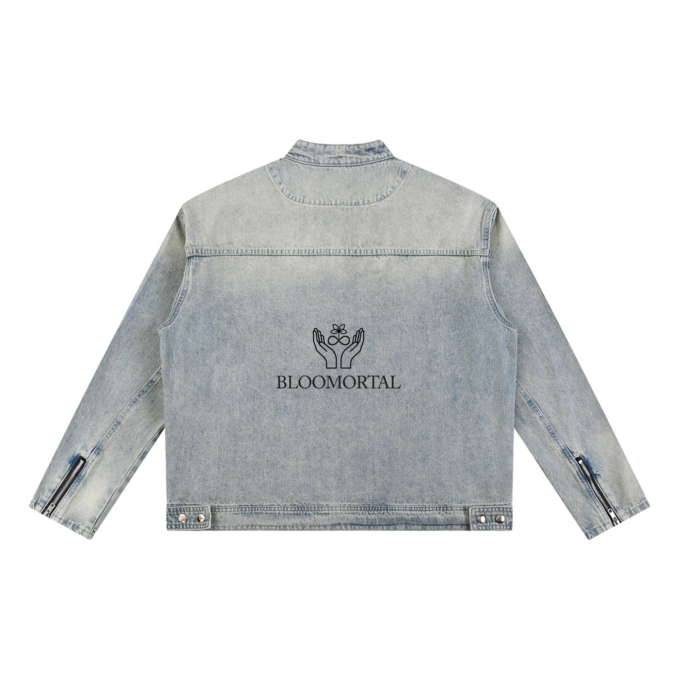 Vintage Wash Zip  Denim Jacket