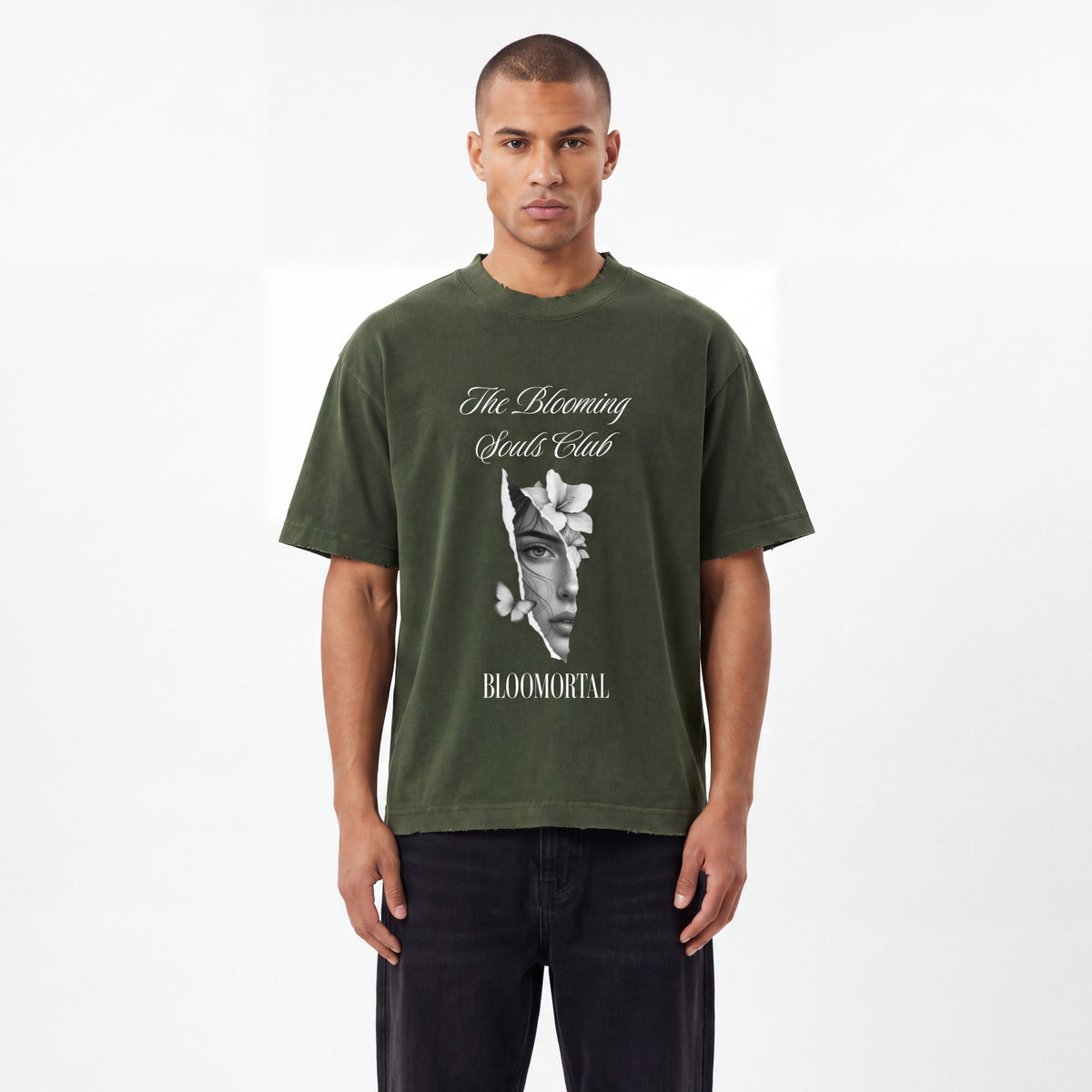 The Blooming Souls Club Vintage Washed Frayed T-Shirt