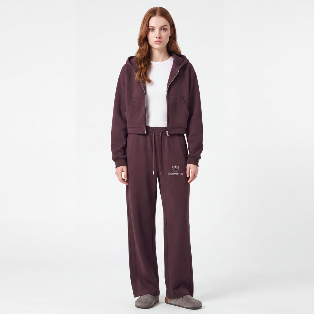 Essential Cropped Zip-Up Hoodie
