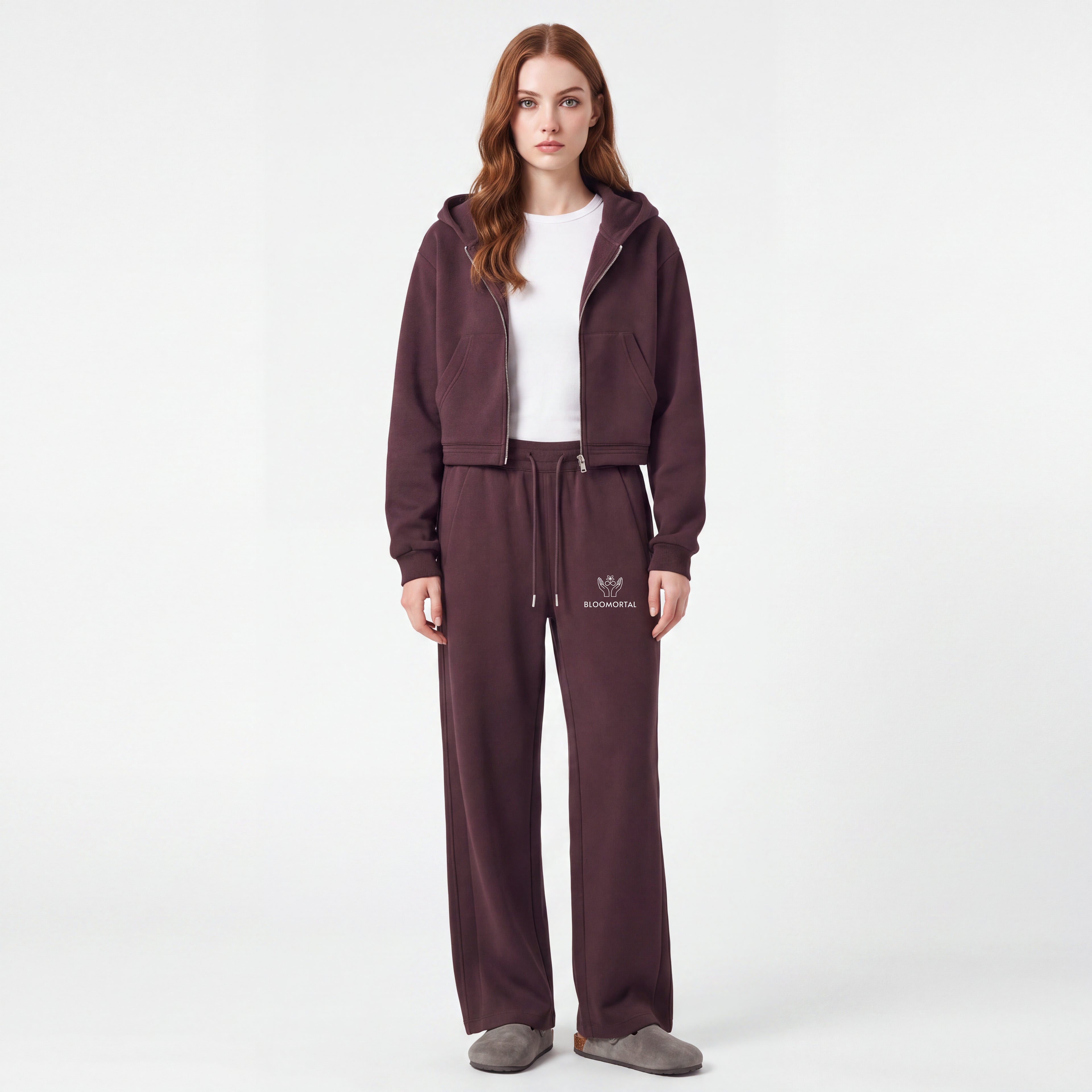 Essential Cropped Zip-Up Hoodie