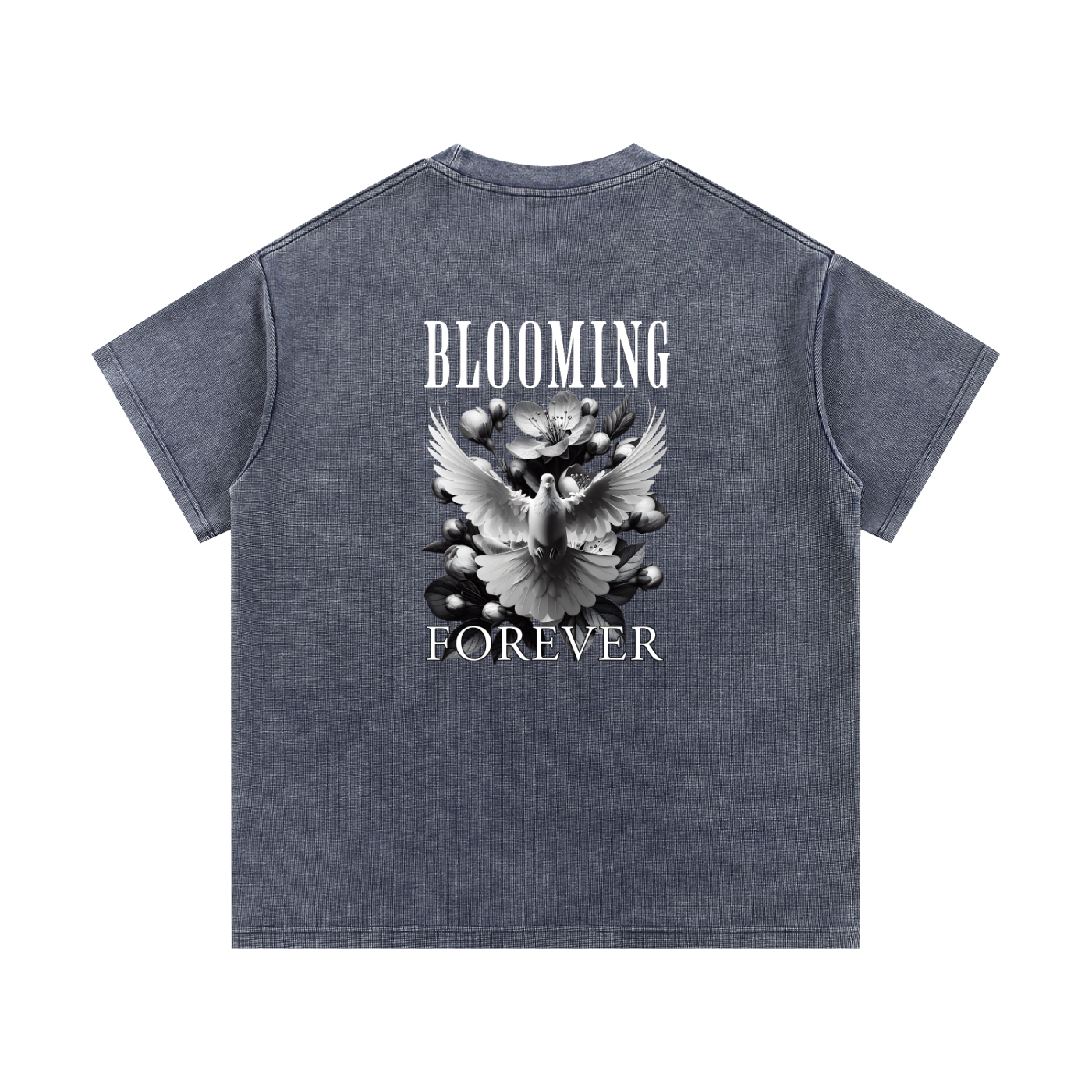 Blooming Forever Mineral Wash Waffle Knit Unisex T-Shirt