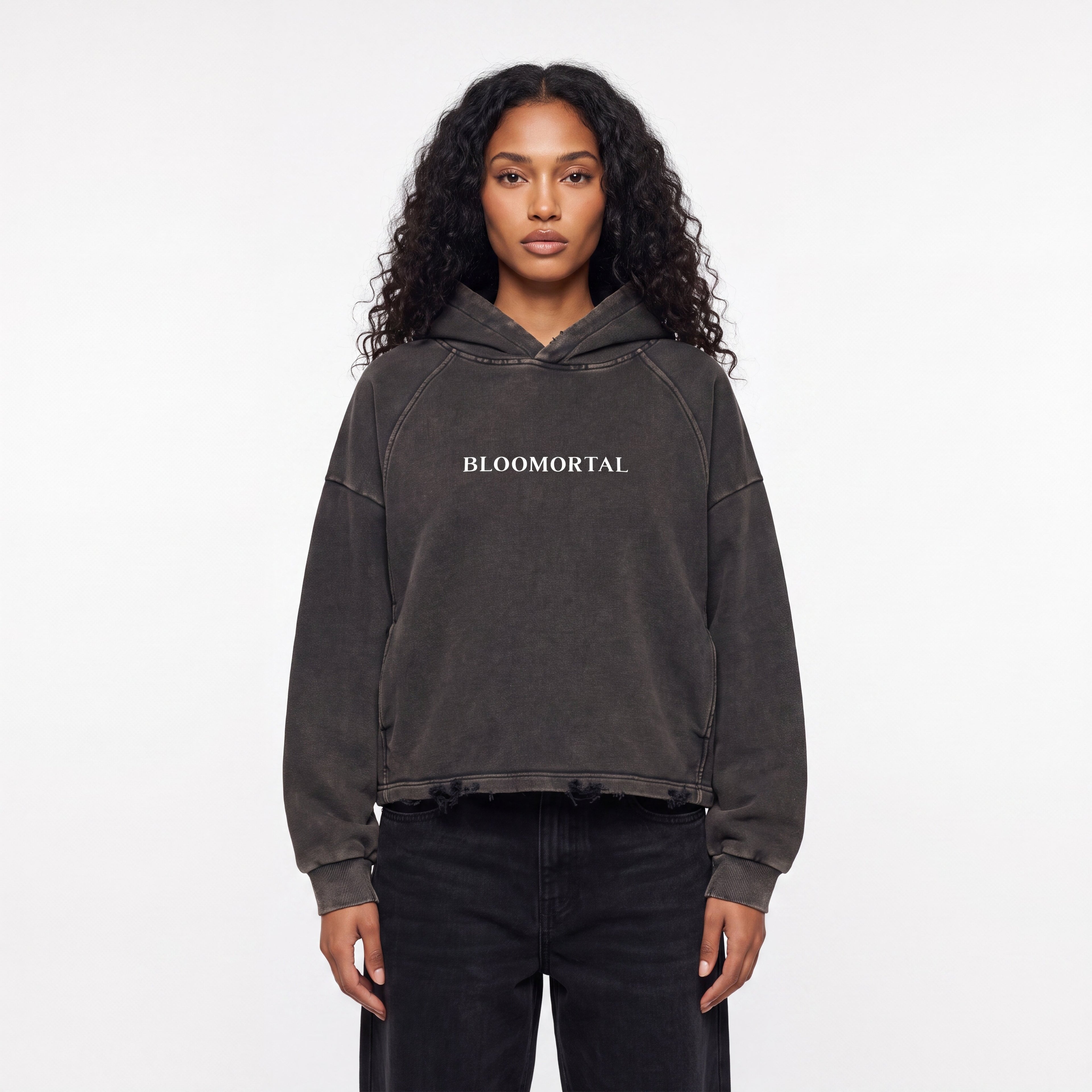 The Risk Takers Club Vintage Washed Frayed-Hem Unisex Hoodie